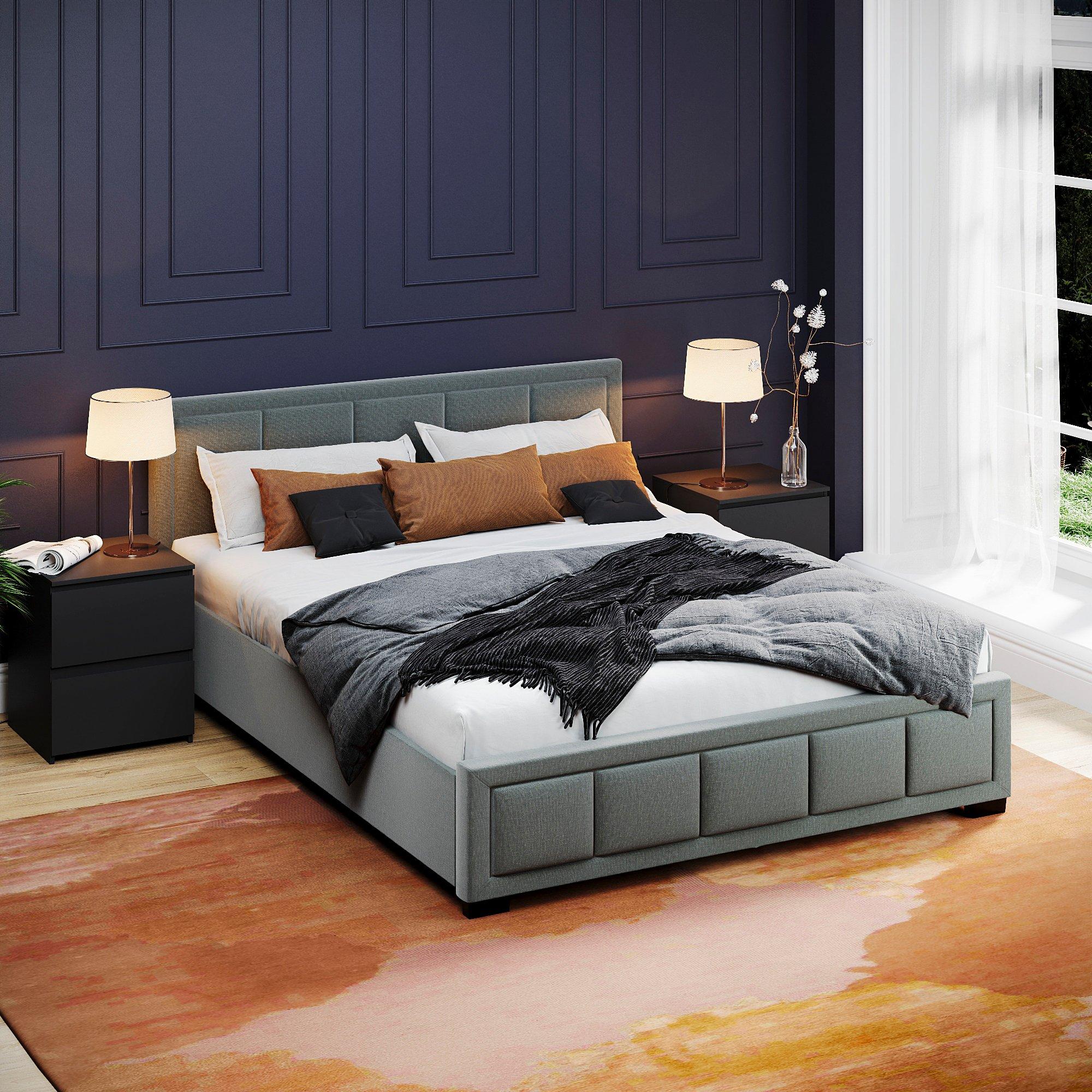 Lassic  Vida Designs Vanita King Size Fabric Bed Ukfr - Light Grey - King