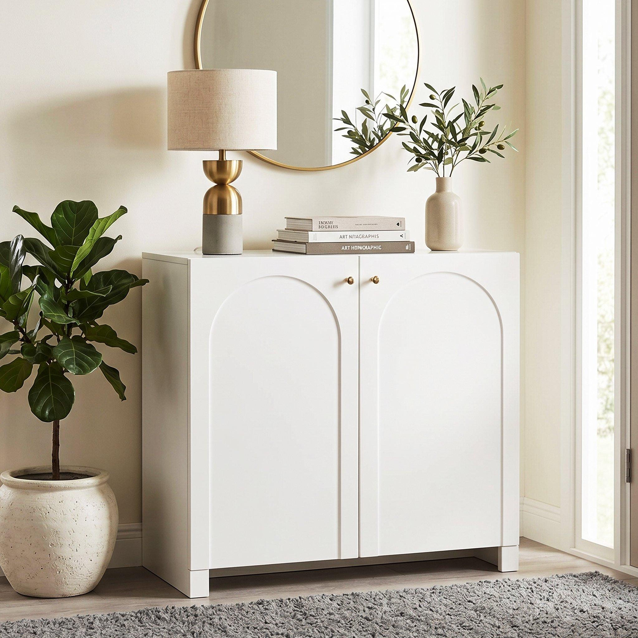White - Urban Meuble - Freestanding Wooden Storage Cabinet - 1