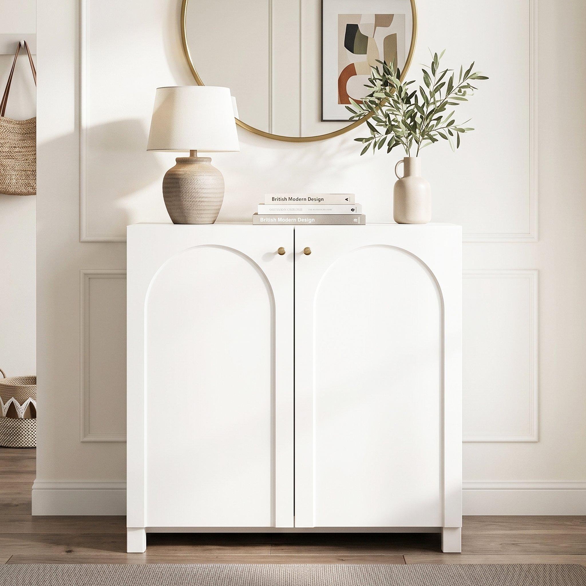 White - Urban Meuble - Freestanding Wooden Storage Cabinet - 2