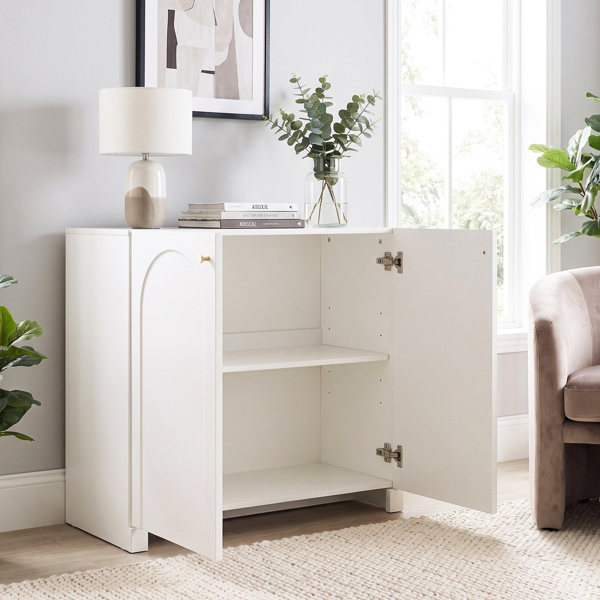 White - Urban Meuble - Freestanding Wooden Storage Cabinet - 3