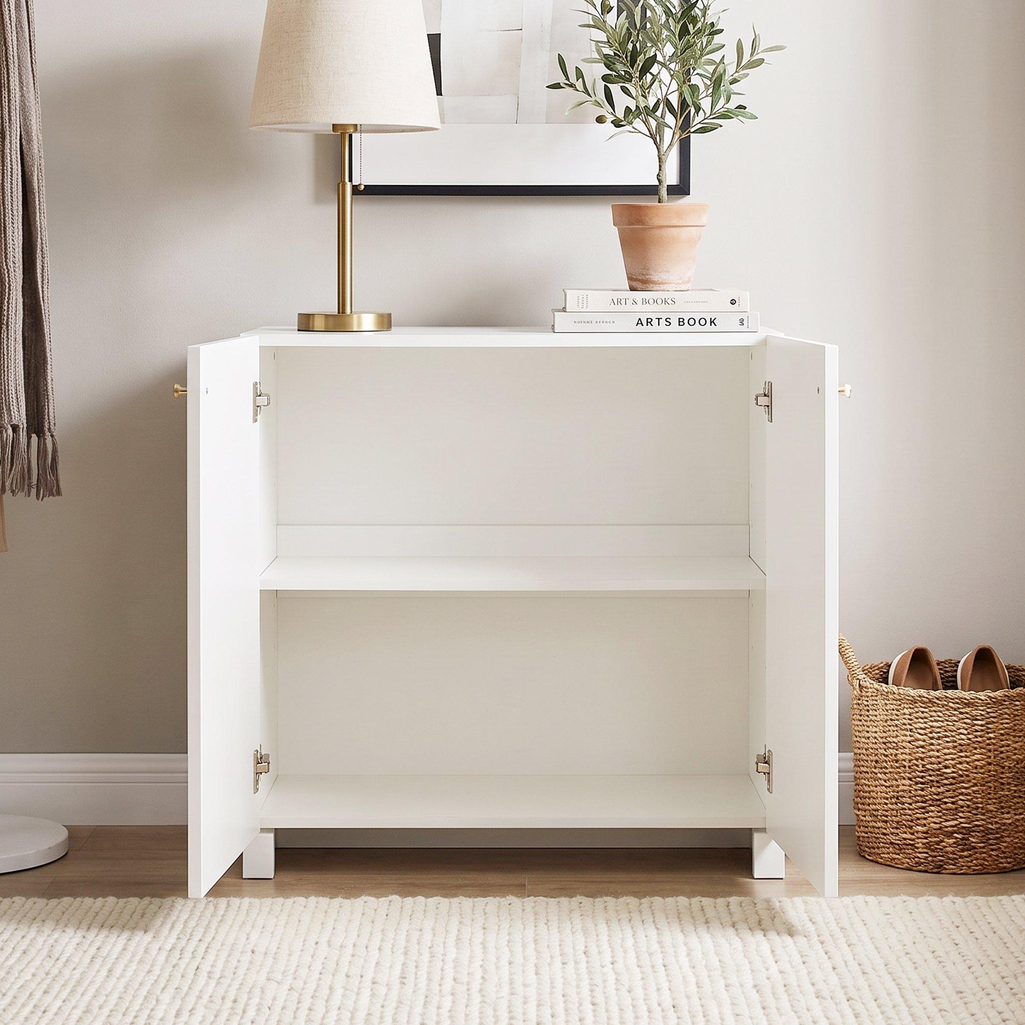 White - Urban Meuble - Freestanding Wooden Storage Cabinet - 4