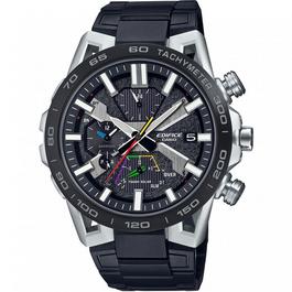Casio Mens Casio 'Edifice' Black Stainless Solar  Watch