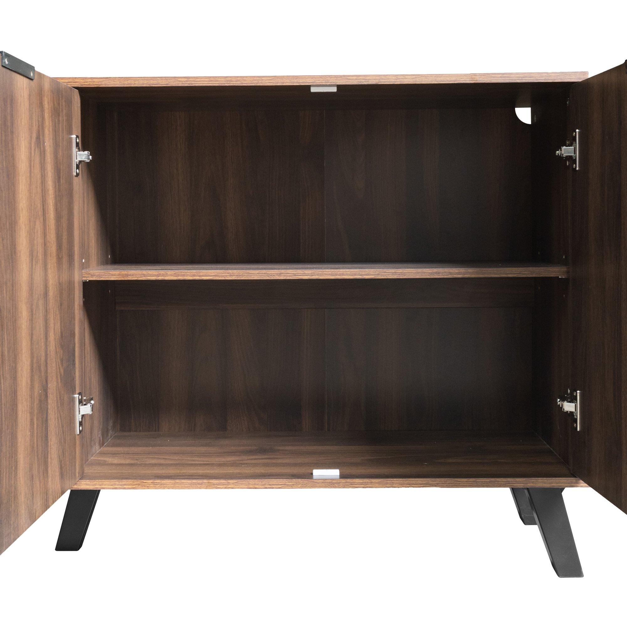 Walnut - Urban Meuble - Vintage Geometric Textured Sideboard - 13