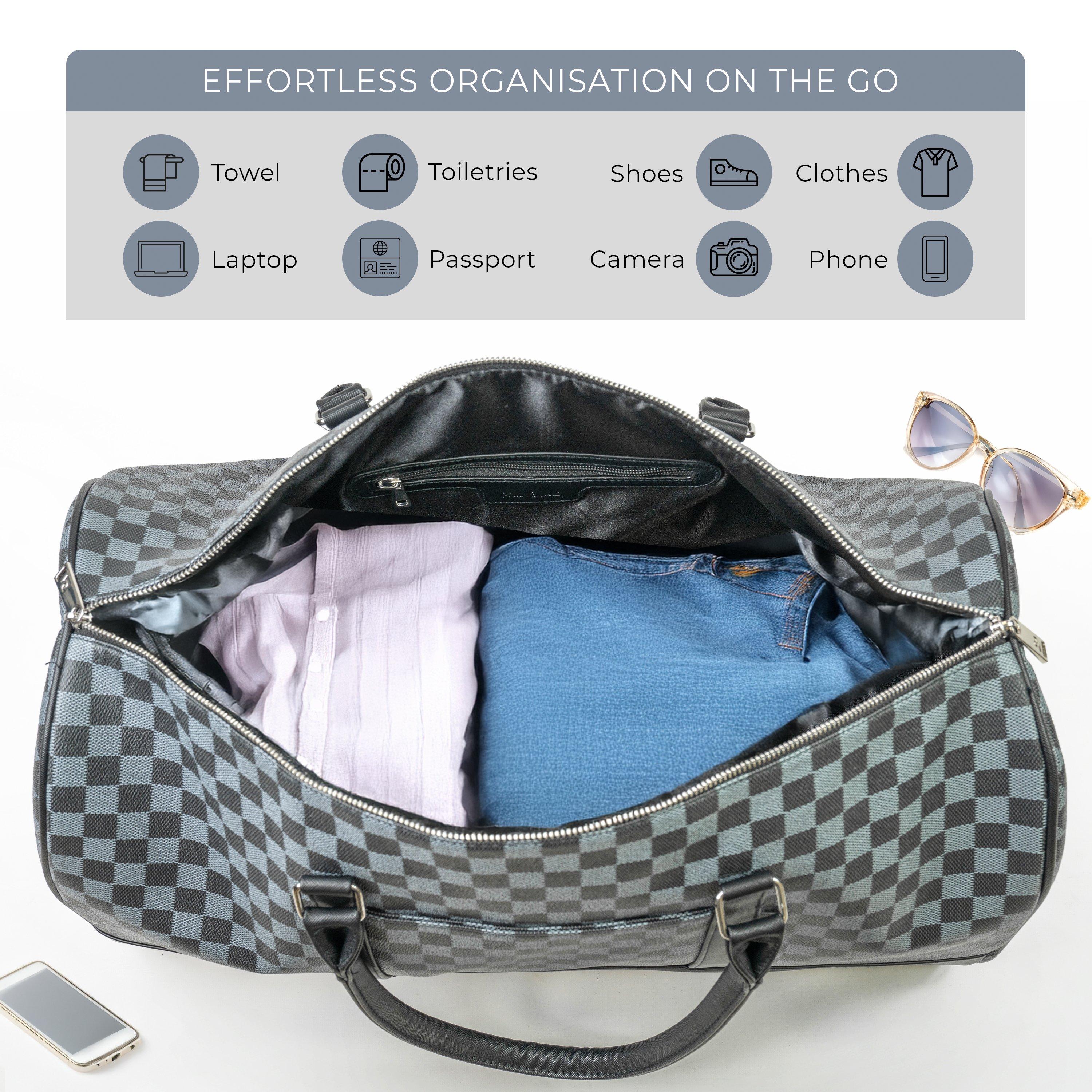 Black And Grey - Pierre Cardin - Premium Black And Grey Flight Bag Travel Holdall - 5