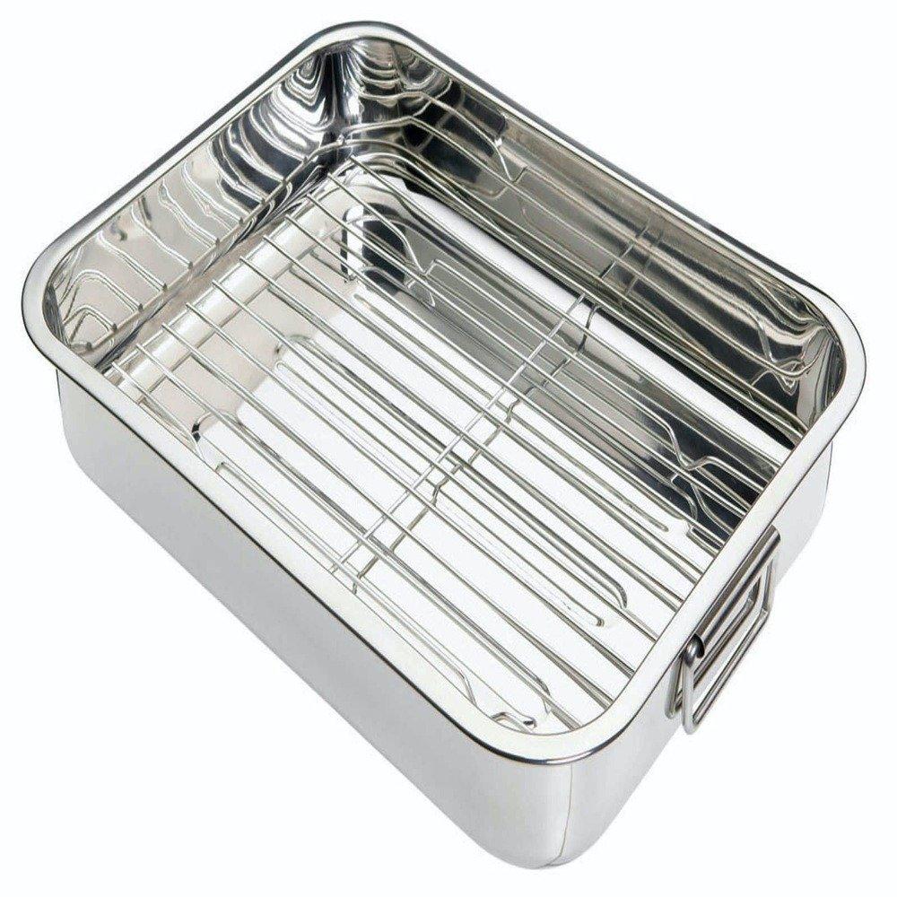 Kitchencraft  Stainless Steel Roasting Pan - Silver - 37x28.5cm