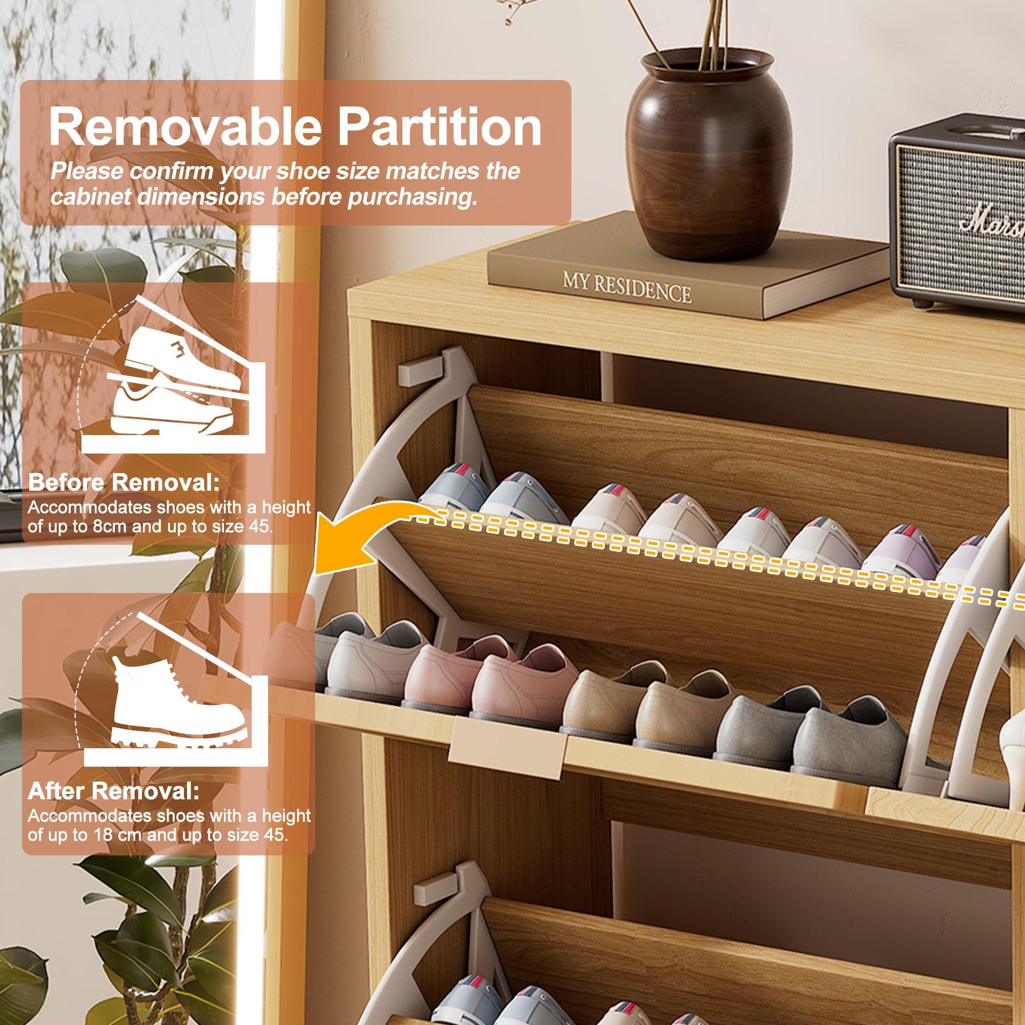 Oak - Urban Meuble - Farmhouse Rattan Shoe Storage Cabinet - 9