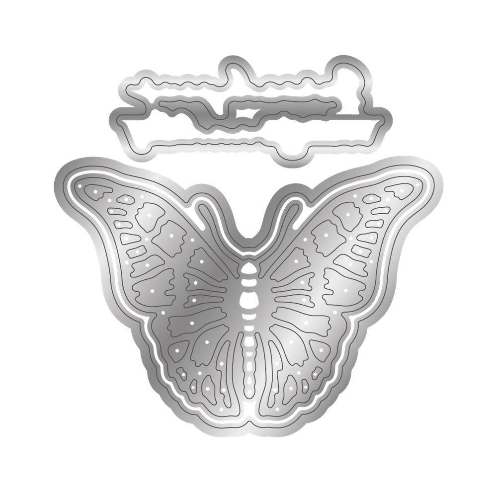 Multi - Crafters Companion - Splendid Butterflies Stamp Die and Folder - 2