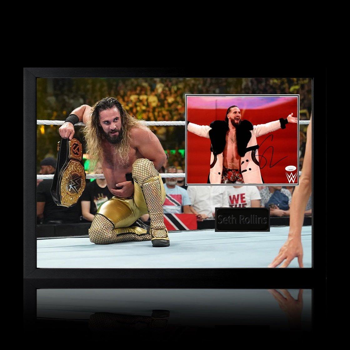 White - The Fan Cave - Seth Rollins Signed Image Iconic Frame III