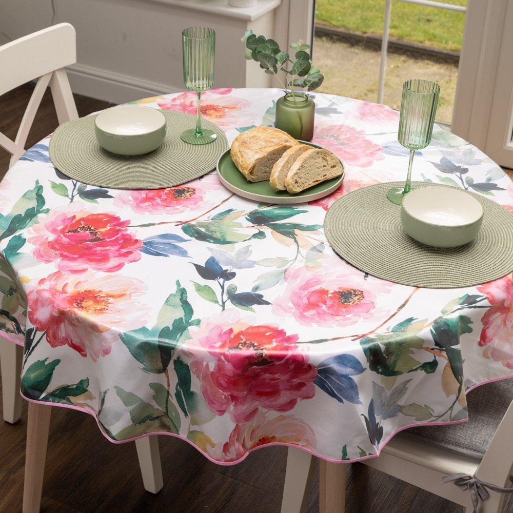 Multi - D C Fix - Florals Wipe Clean Polyester Tablecloth - 5