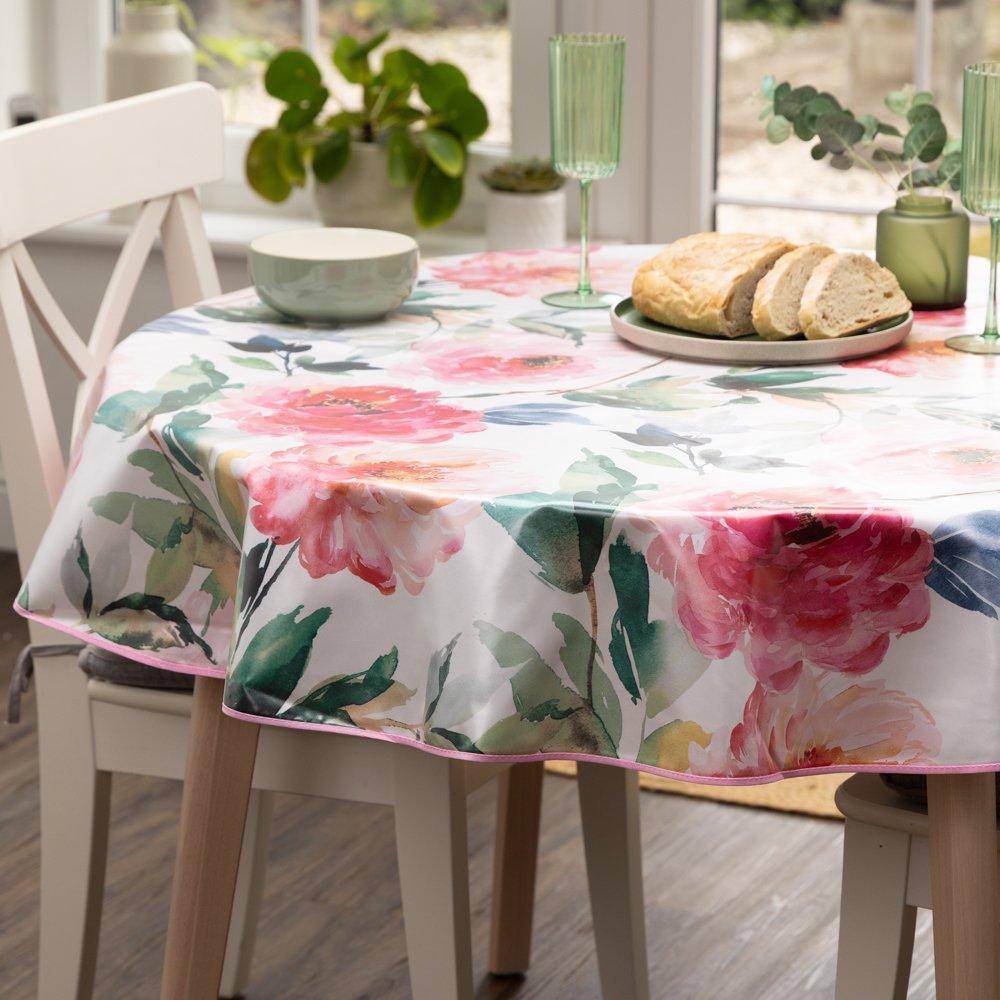 Multi - D C Fix - Florals Wipe Clean Polyester Tablecloth - 6