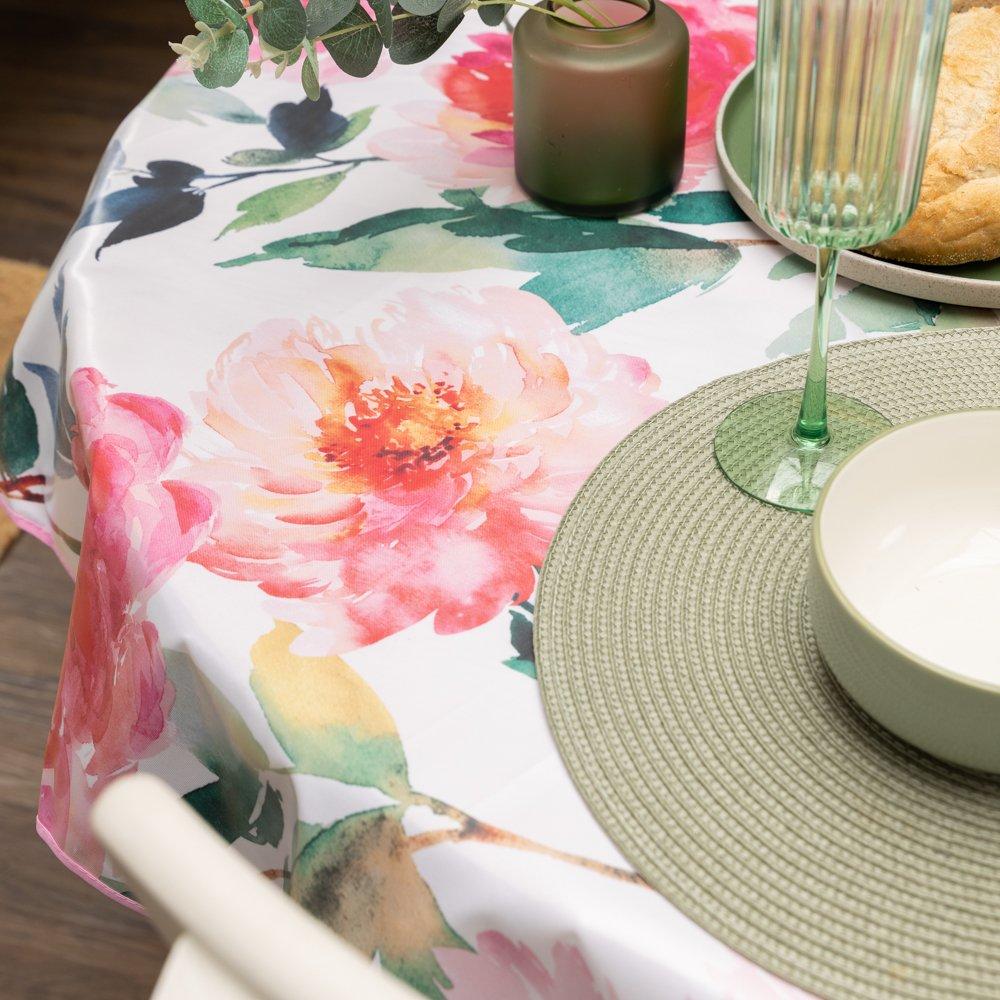 Multi - D C Fix - Florals Wipe Clean Polyester Tablecloth - 7