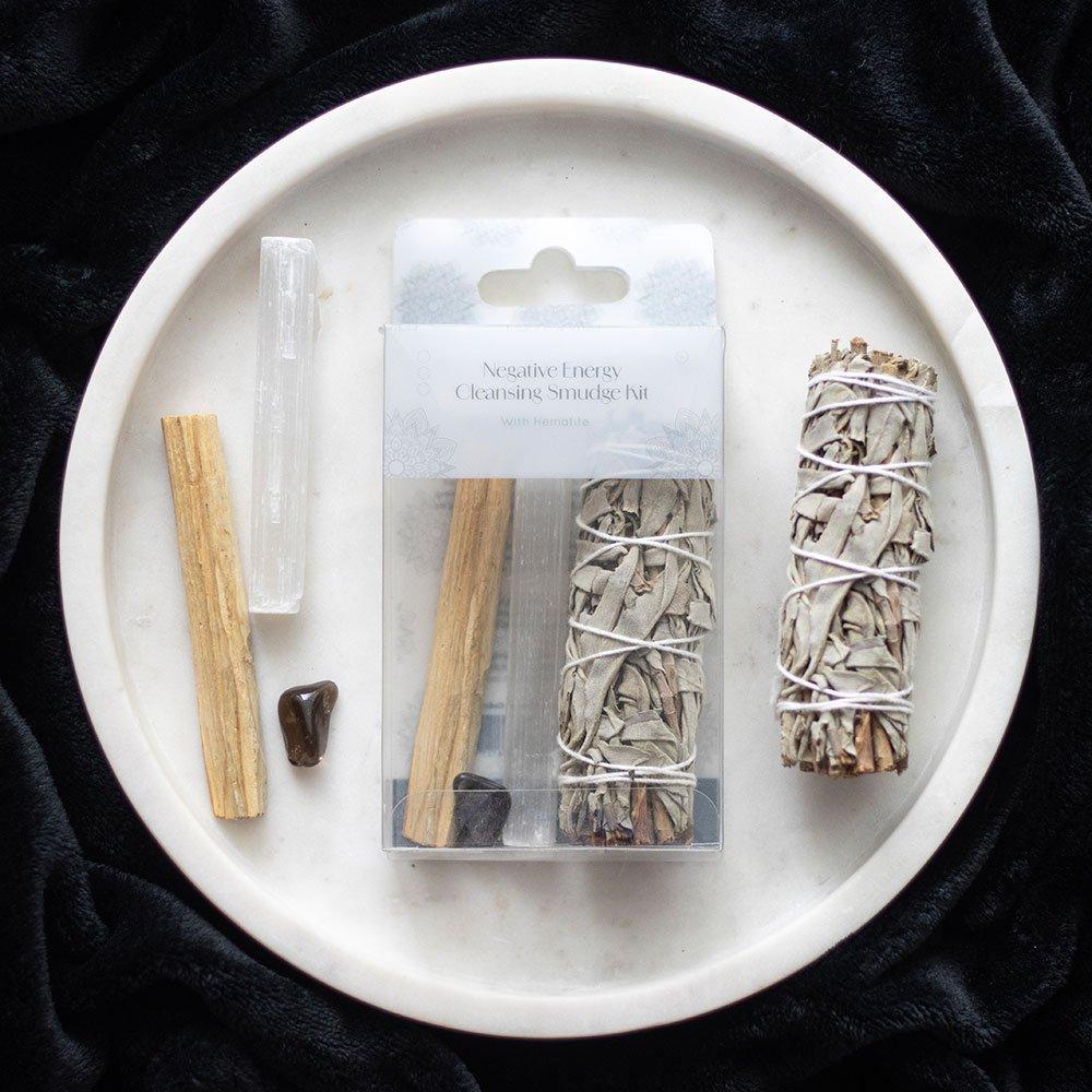 Something Different  Negative Energy Smudge Kit With Hematite - Brown