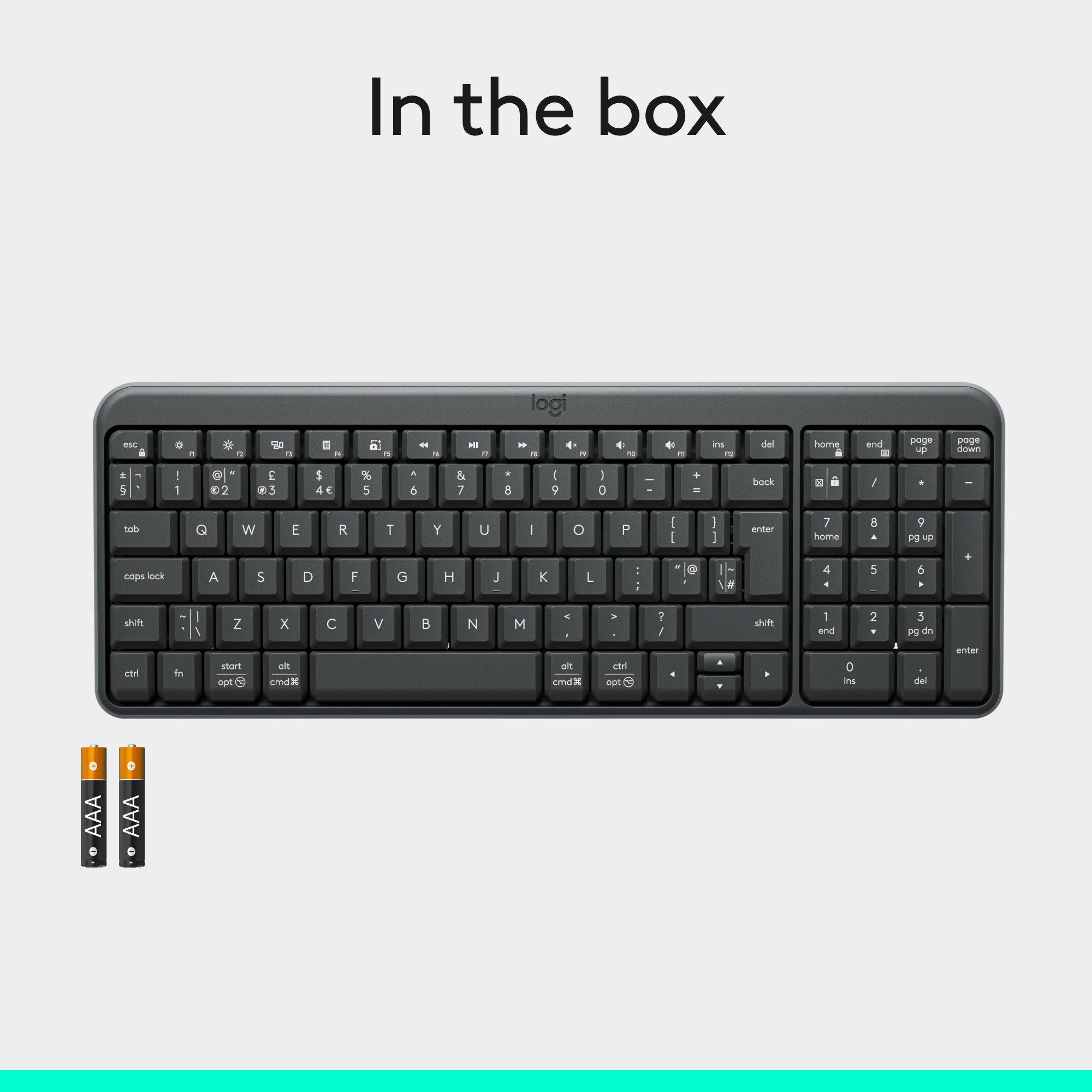 Black - Logitech - Logitech K250 Compact Bluetooth Wireless Keyboard - 6