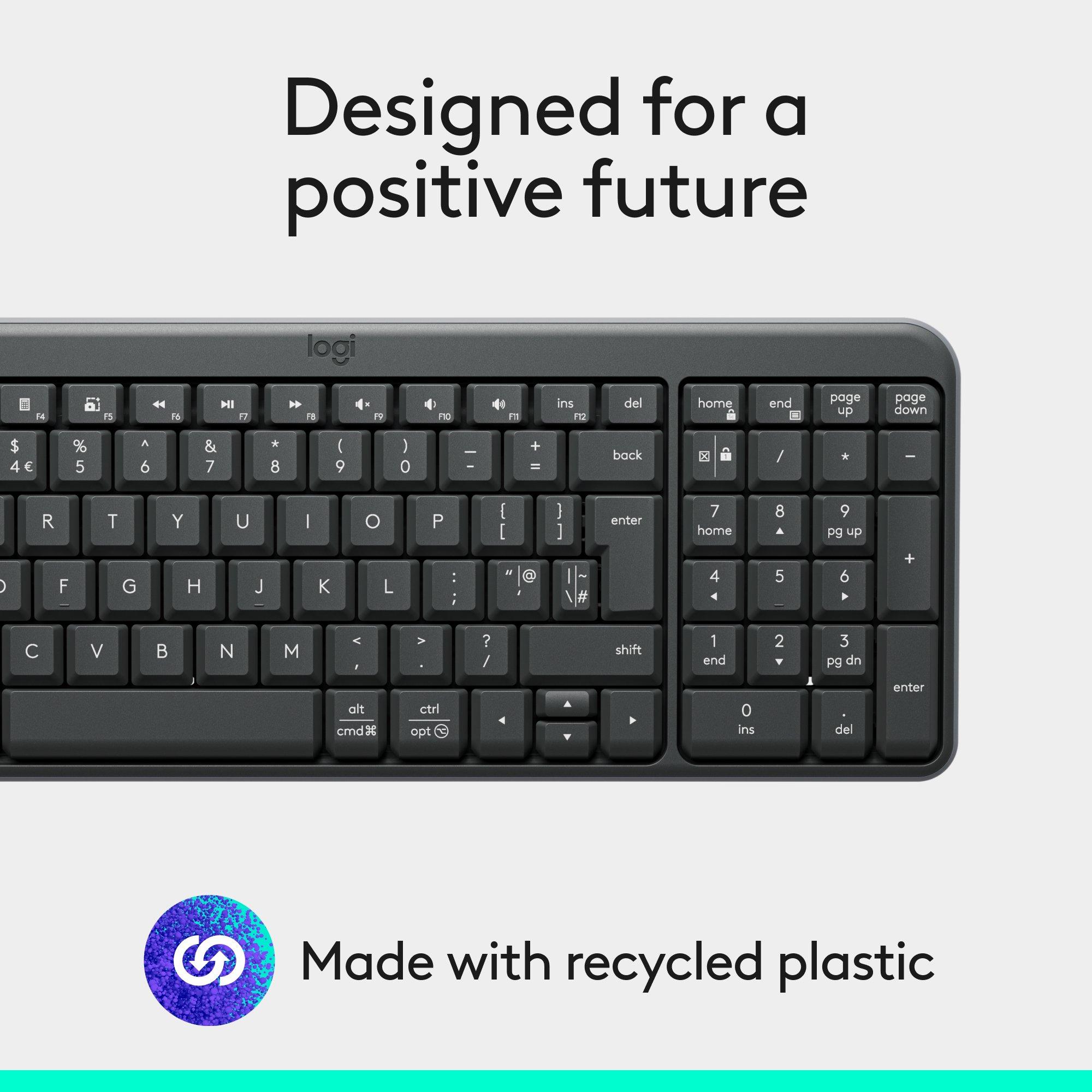 Black - Logitech - Logitech K250 Compact Bluetooth Wireless Keyboard - 9