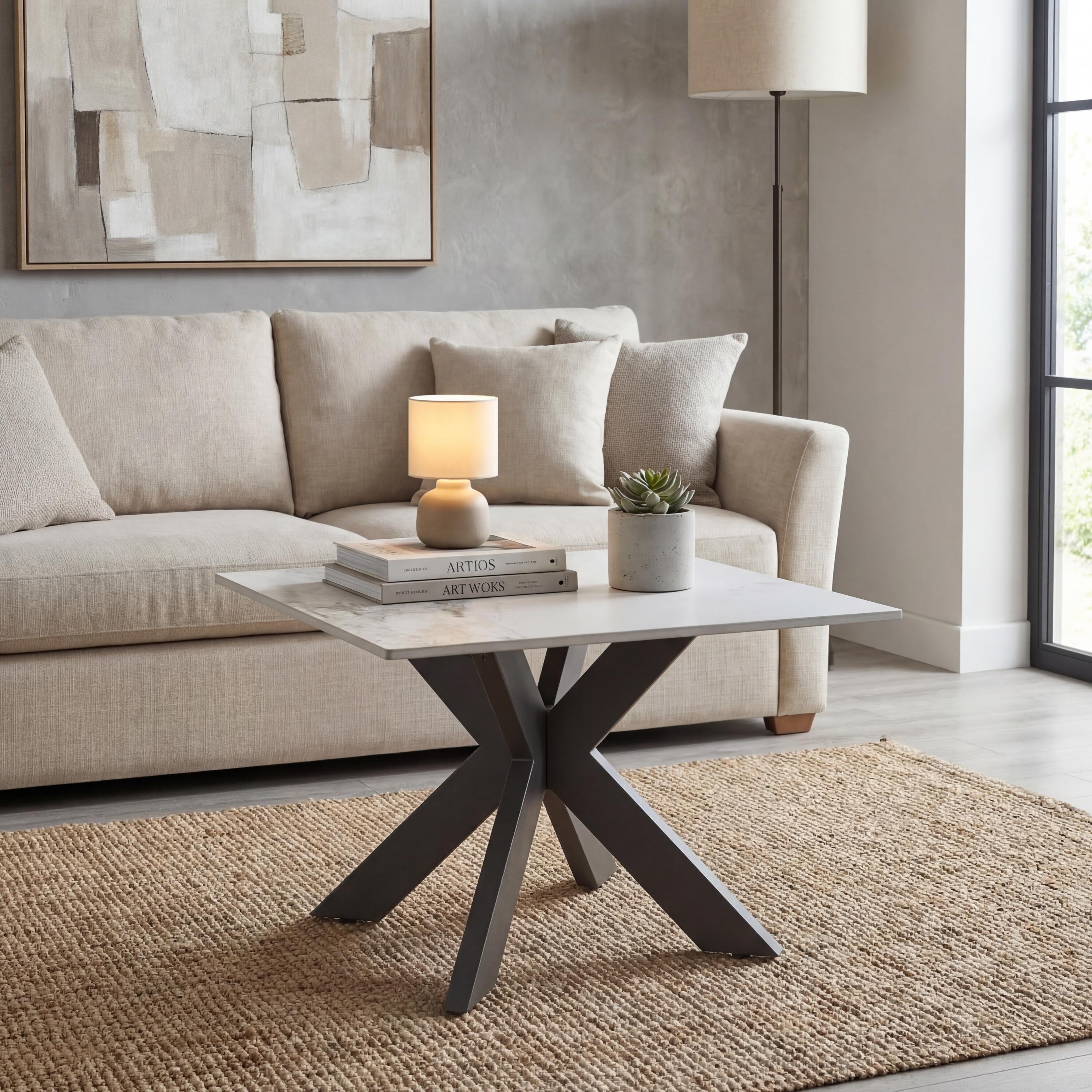 White - Shankar - Toronto Square Ceramic End Table - 1