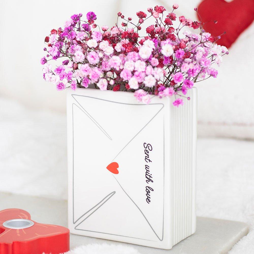 White - Something Different - Love Letter Valentines Day Flower Vase - 1