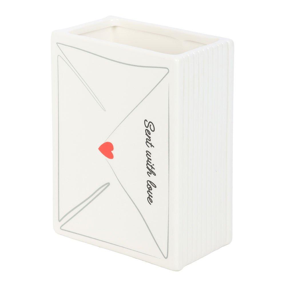 White - Something Different - Love Letter Valentines Day Flower Vase - 4
