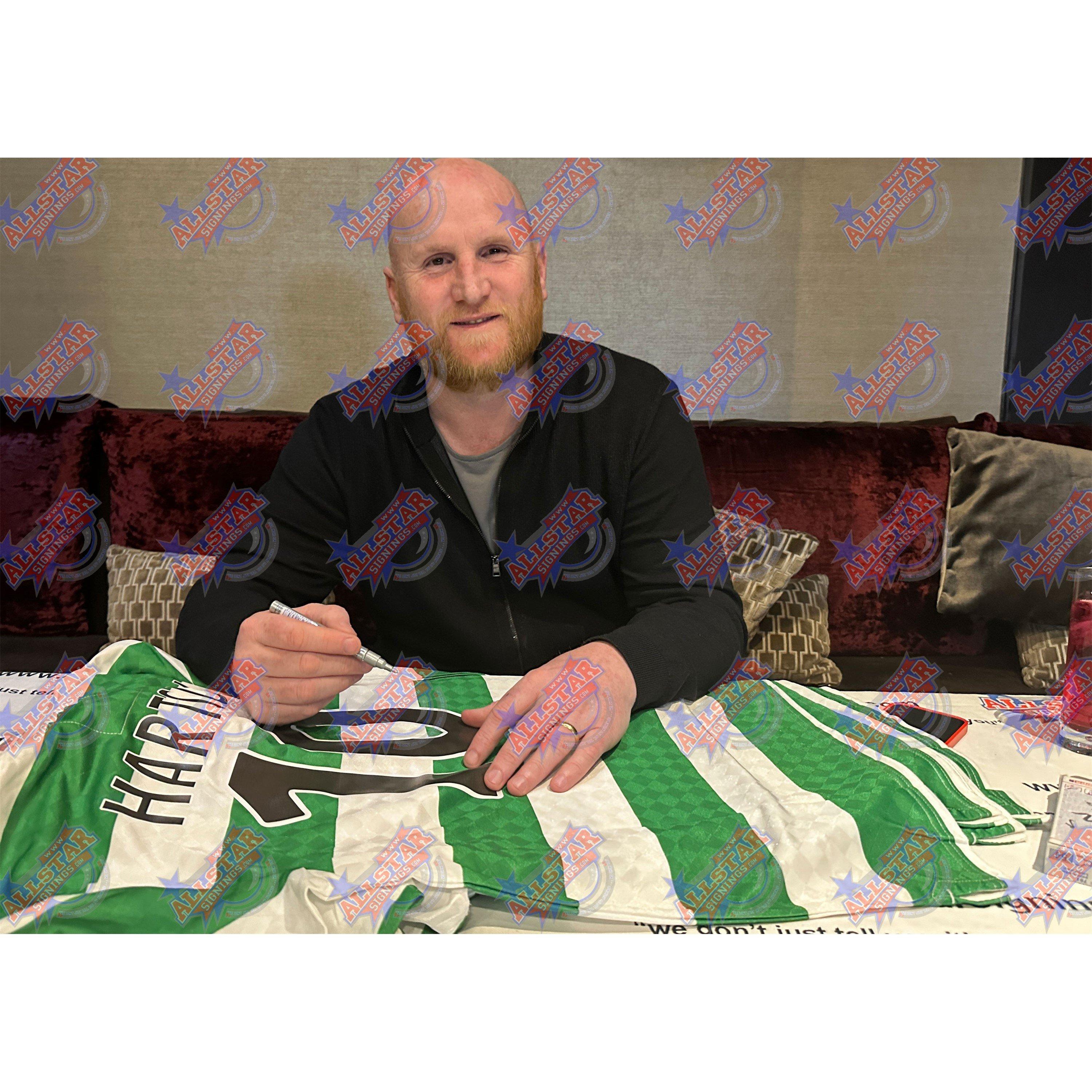 Green - AllStarSignings Ltd - John Hartson signed Celtic shirt - 2