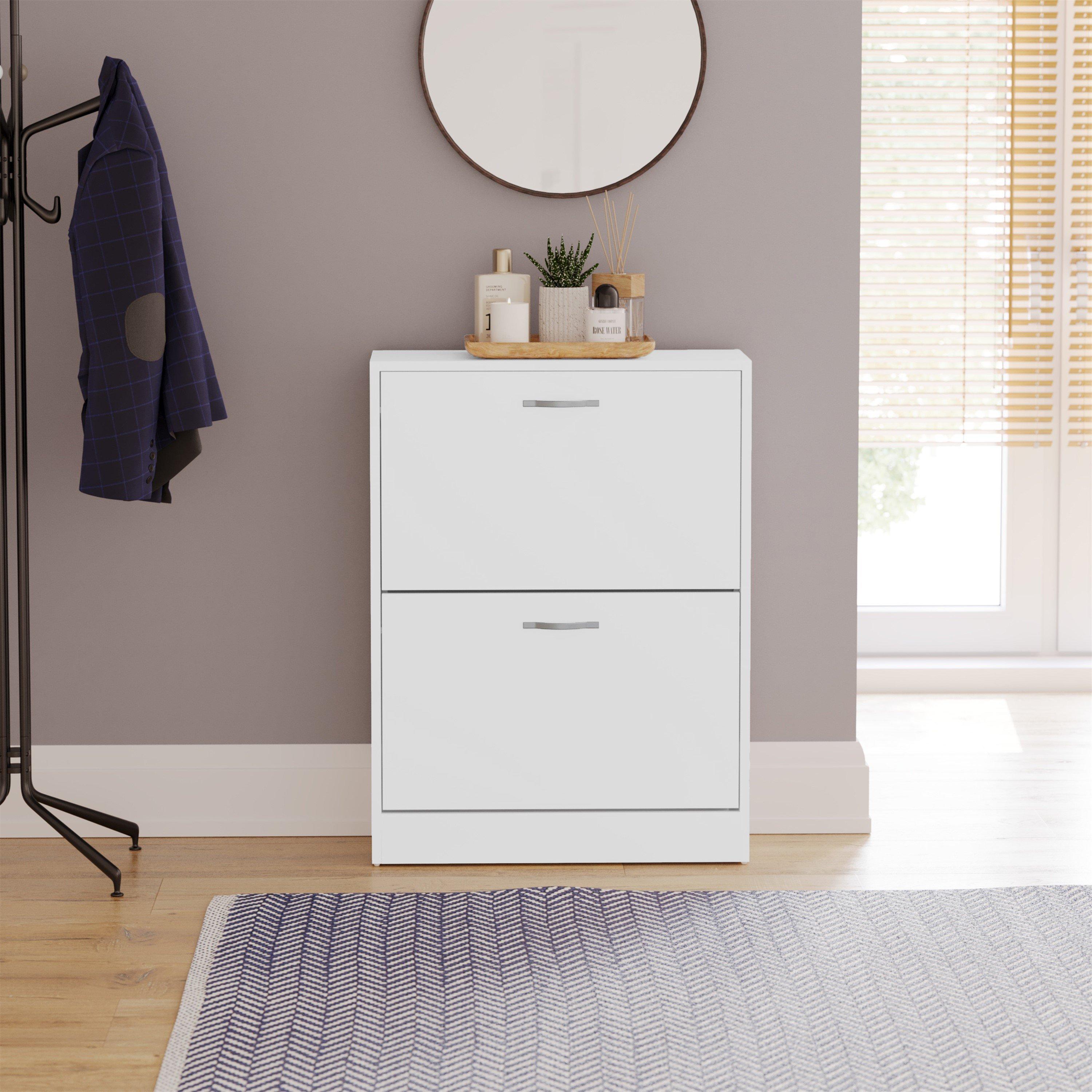 White - Lassic - Vida Designs 2 Drawer Shoe Cabinet - 3