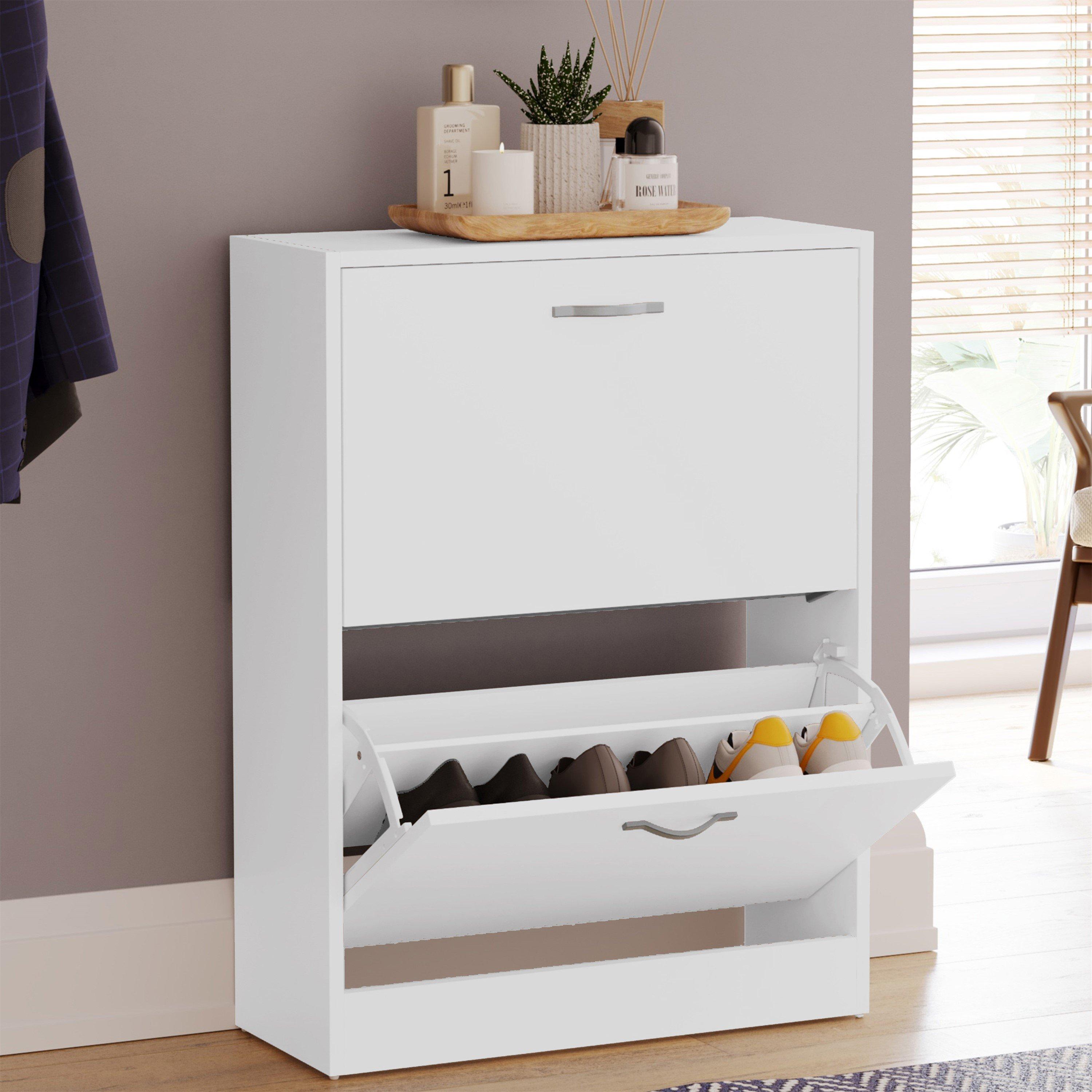 White - Lassic - Vida Designs 2 Drawer Shoe Cabinet - 4