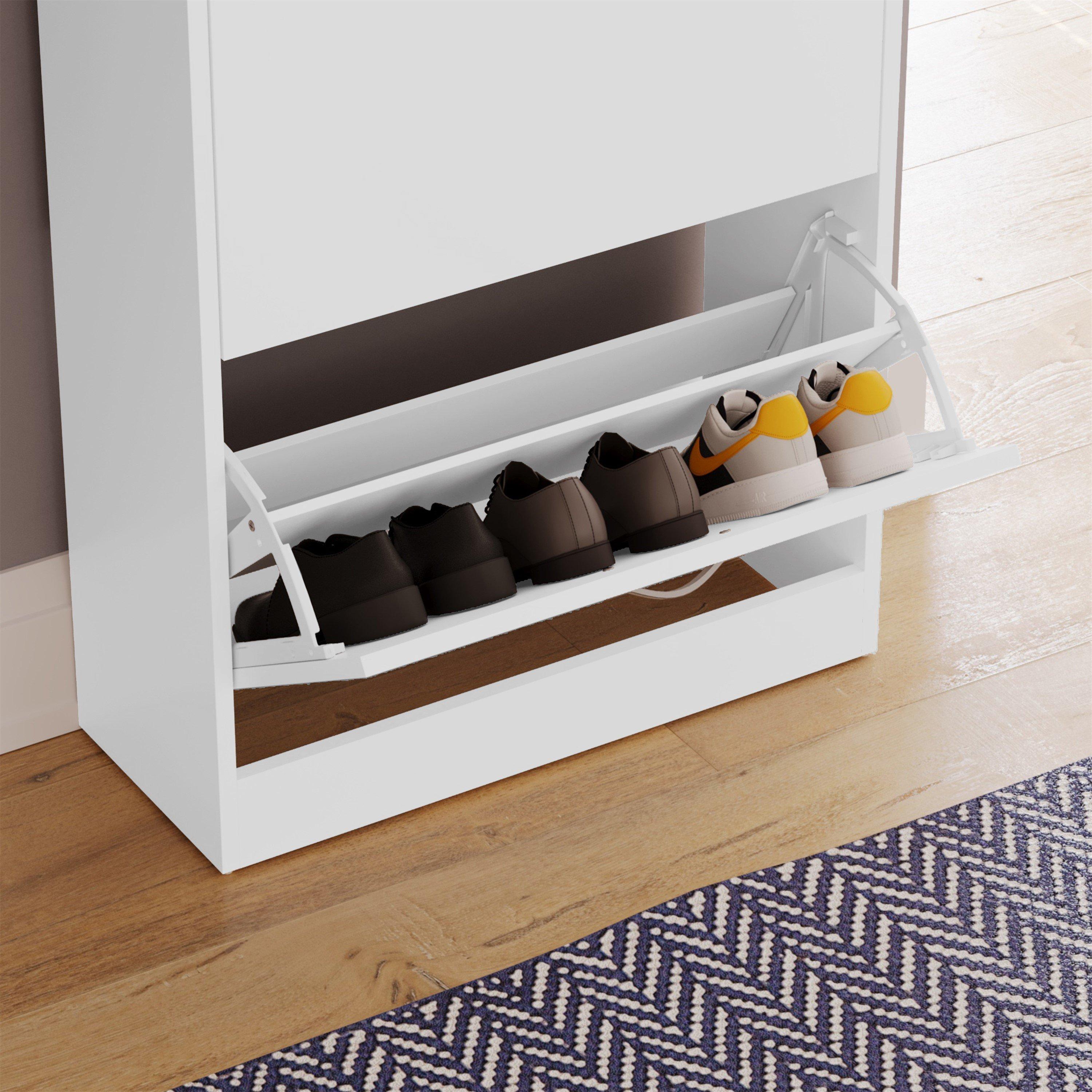 White - Lassic - Vida Designs 2 Drawer Shoe Cabinet - 5