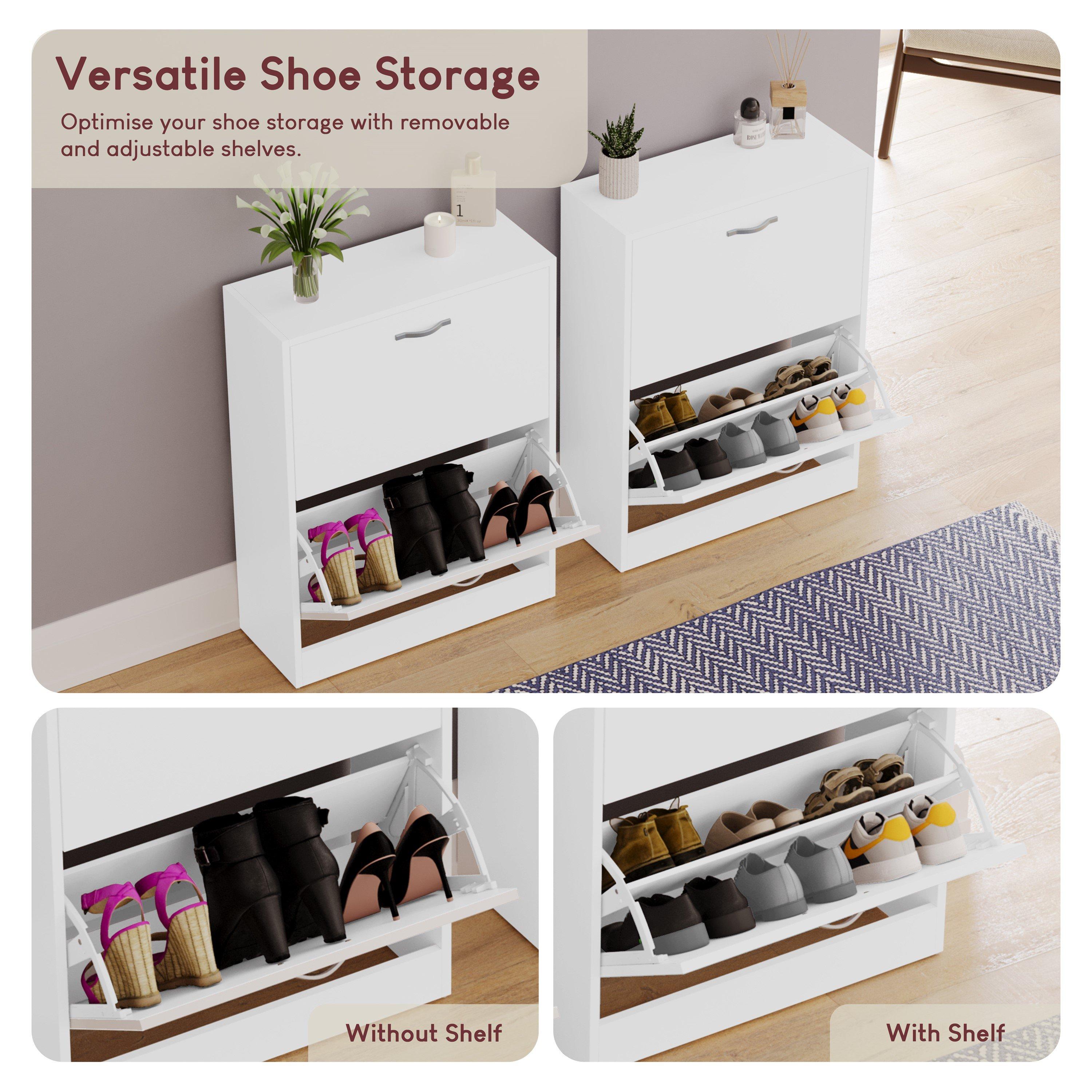 White - Lassic - Vida Designs 2 Drawer Shoe Cabinet - 7