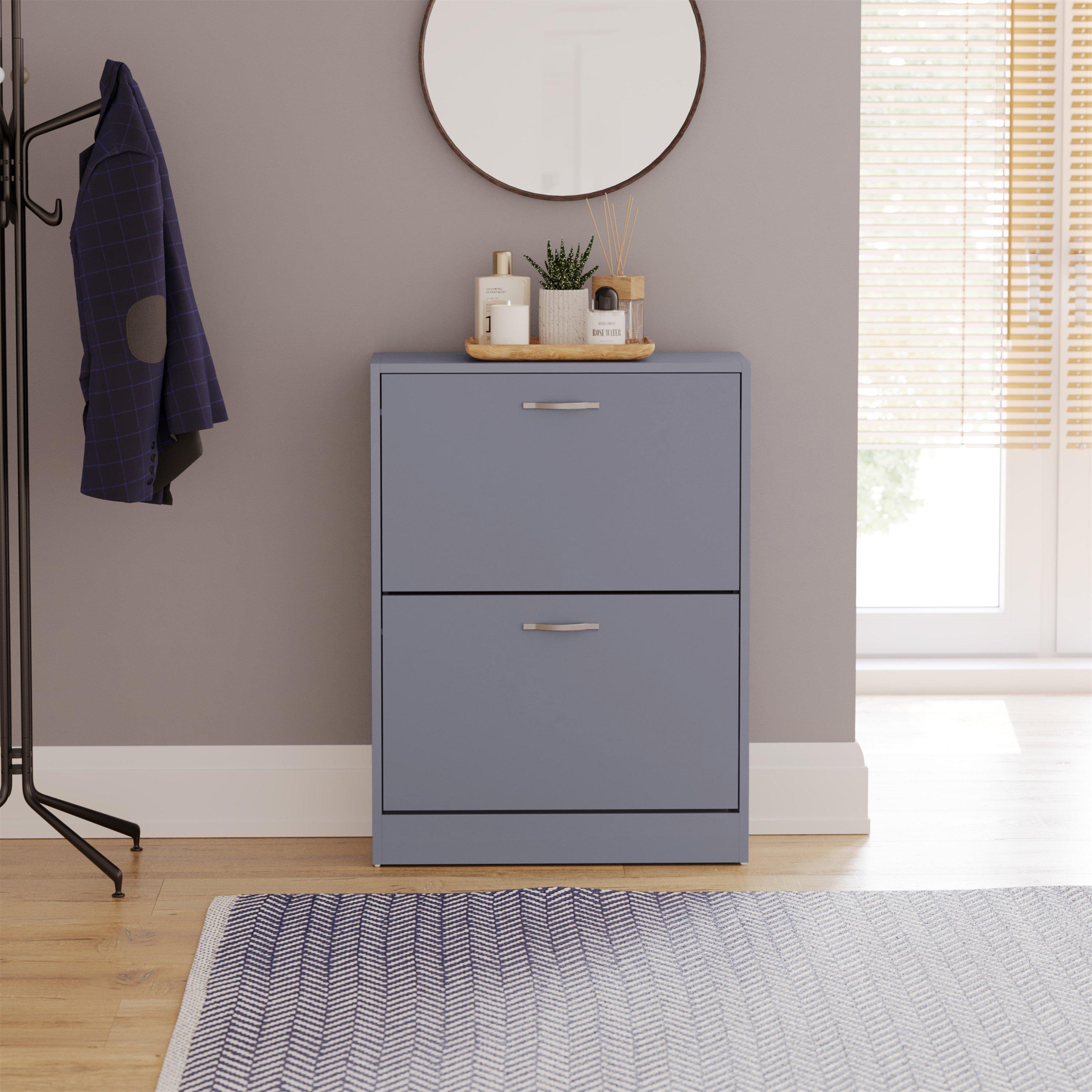 Grey - Lassic - Vida Designs 2 Drawer Shoe Cabinet - 3