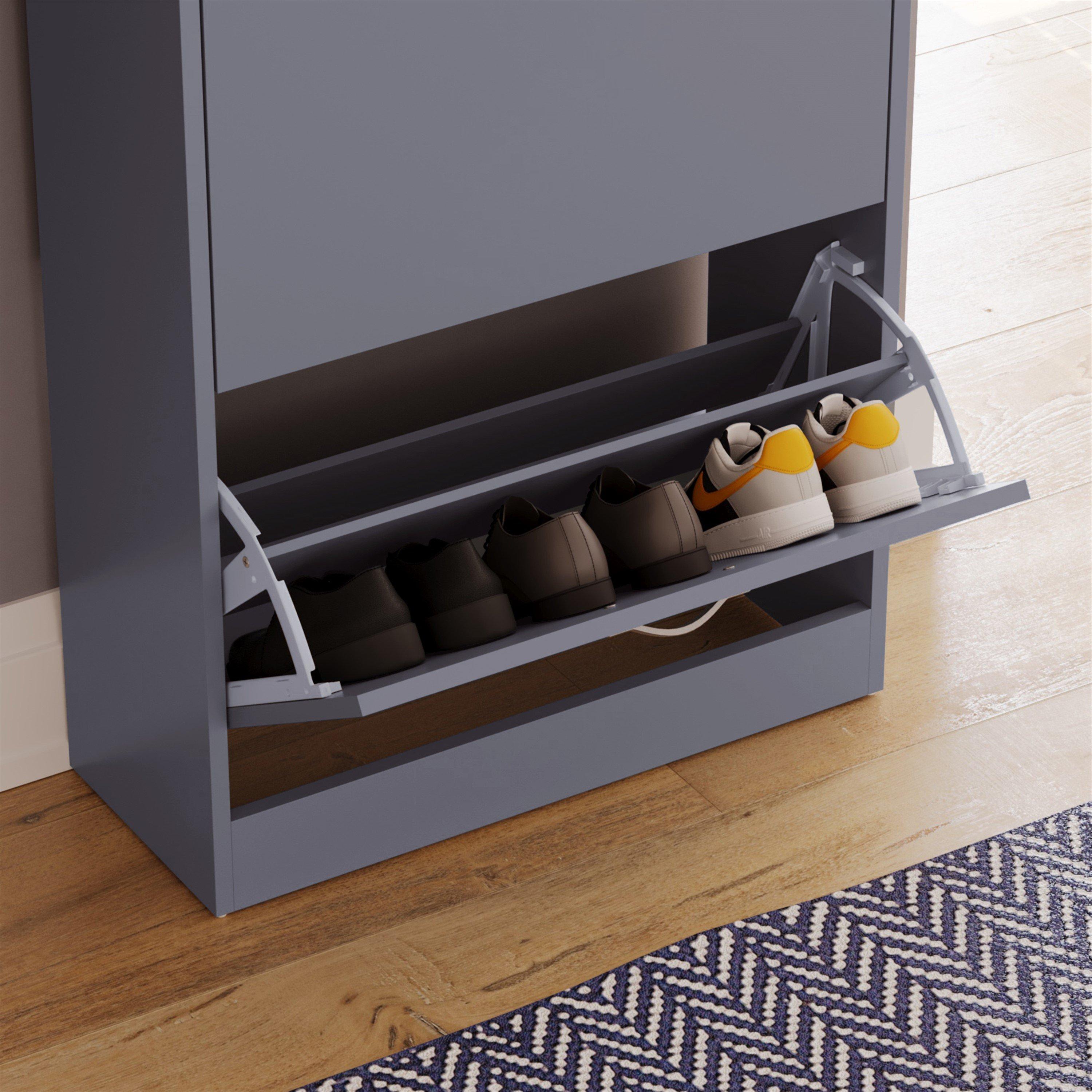 Grey - Lassic - Vida Designs 2 Drawer Shoe Cabinet - 5