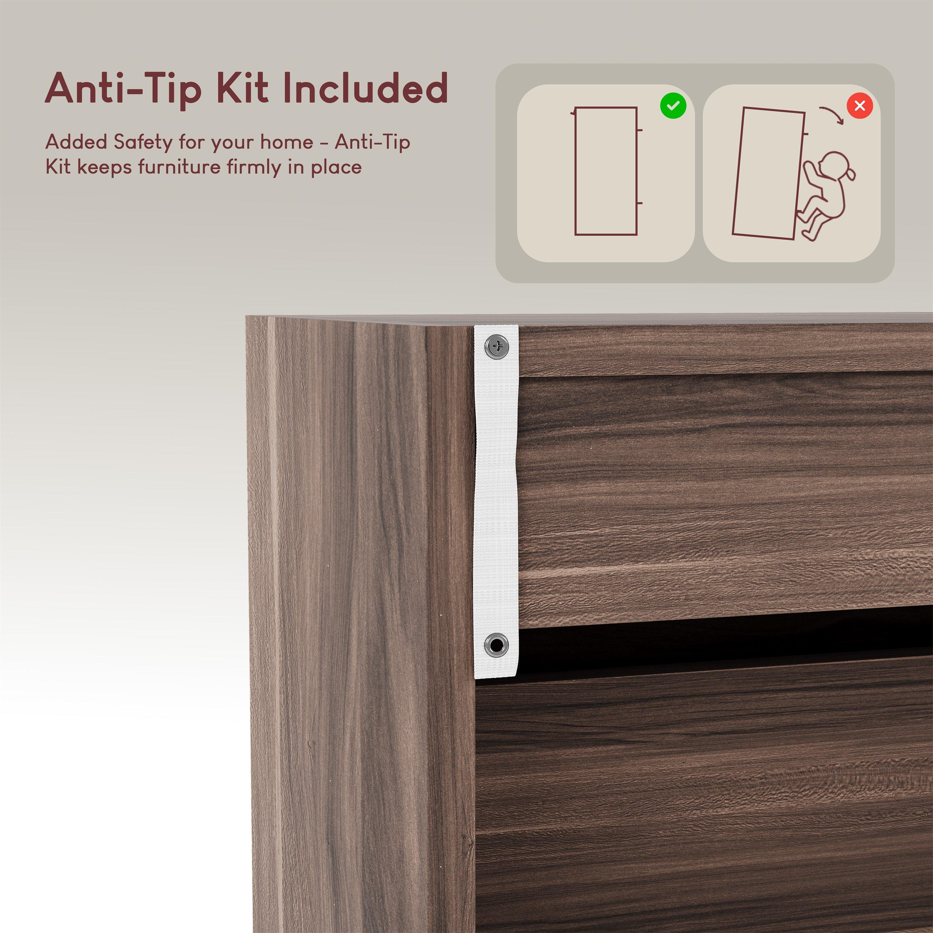 Walnut & Black - Lassic - Vida Designs 2 Drawer Shoe Cabinet - 9