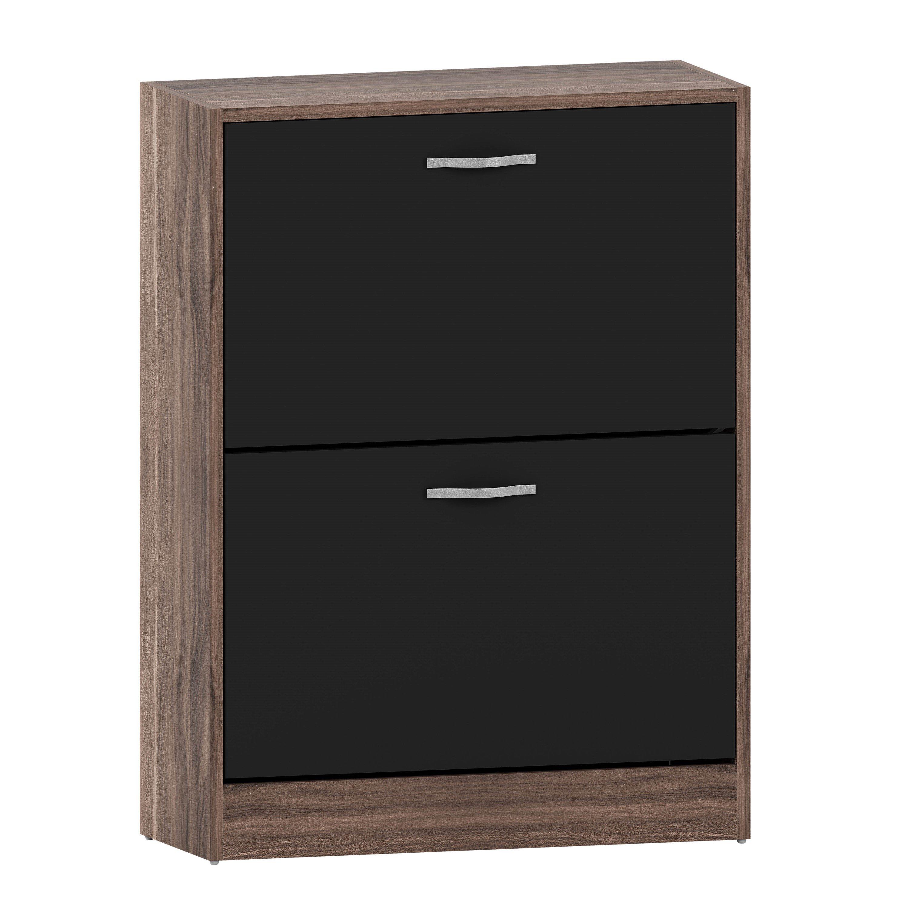 Walnut & Black - Lassic - Vida Designs 2 Drawer Shoe Cabinet - 10