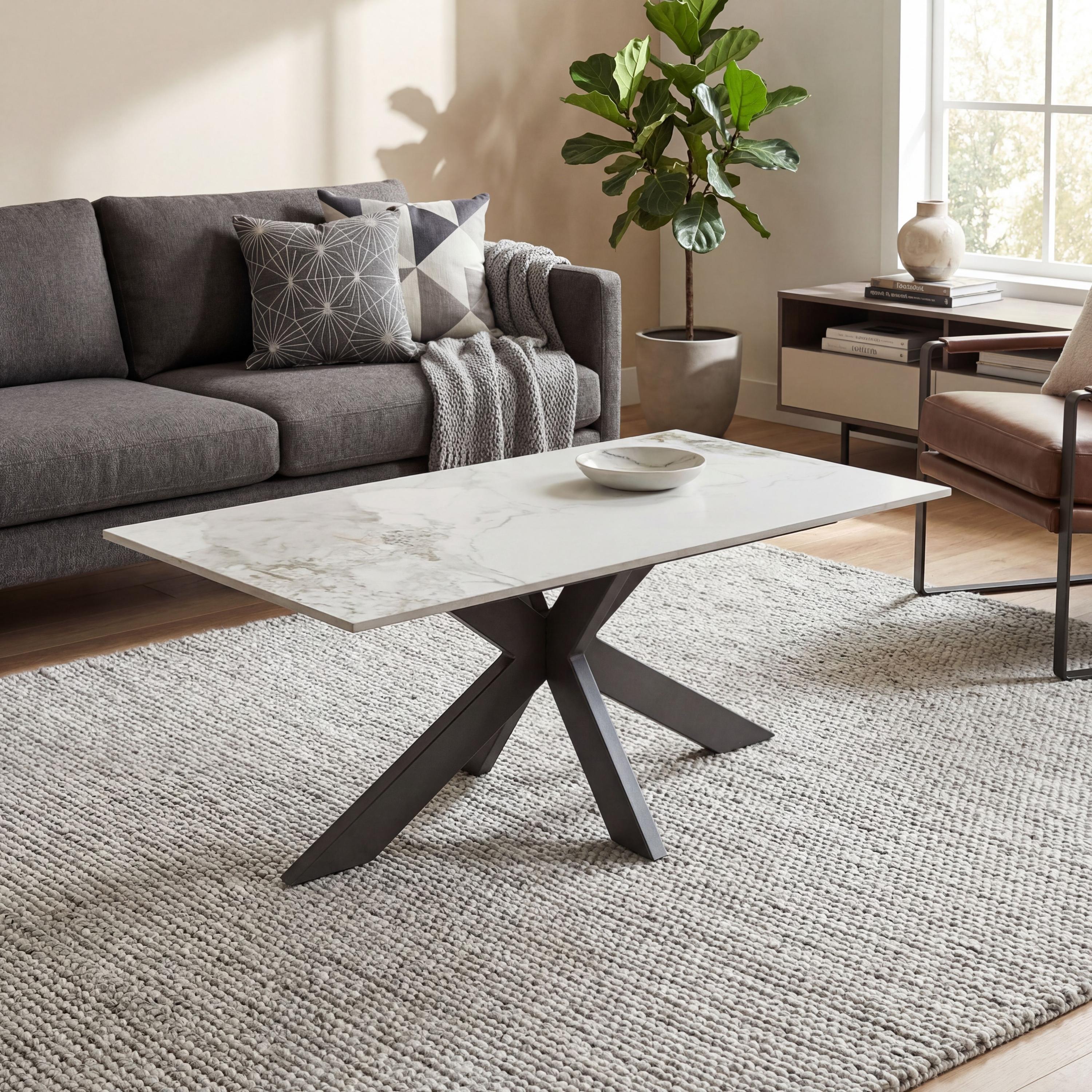 Shankar  Toronto Ceramic Coffee Table - White - 60x45x110