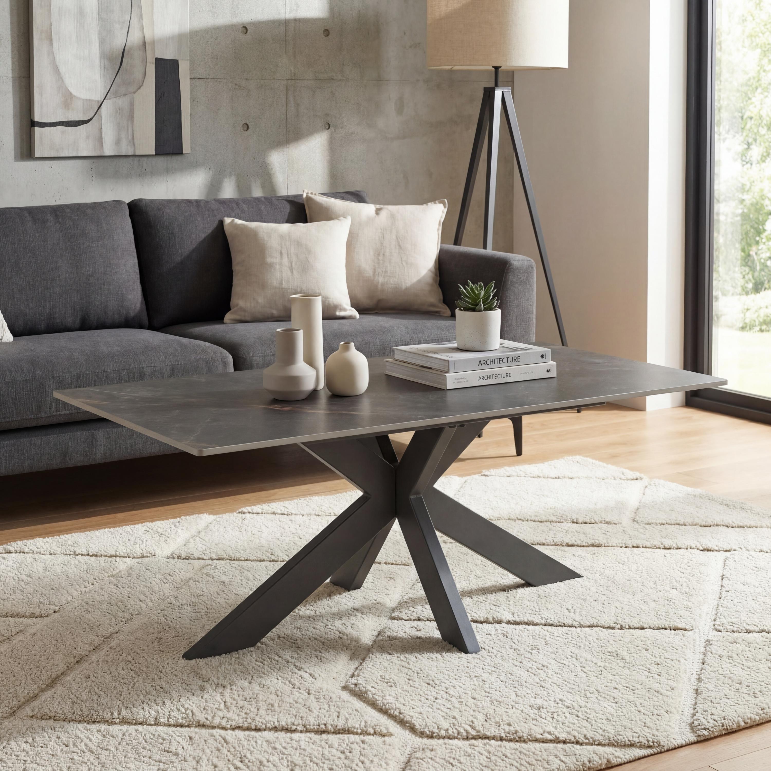Shankar  Toronto Ceramic Coffee Table - Grey - 60x45x110