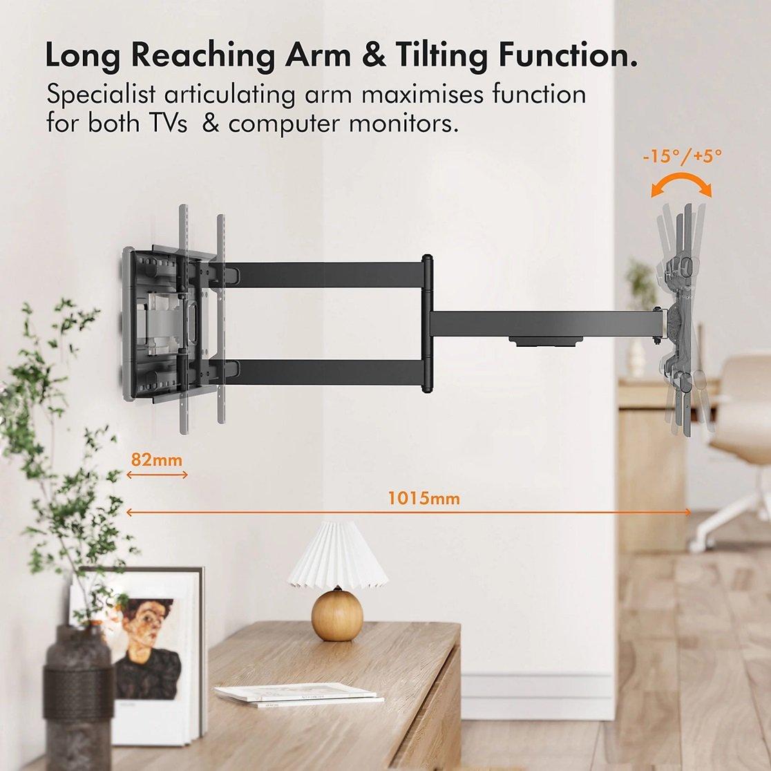 Black - VonHaus - 40-80 inch Full Motion TV Wall Mount - 3