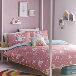 Appletree Kids Rainbow Pom 100% Cotton Duvet Cover Set