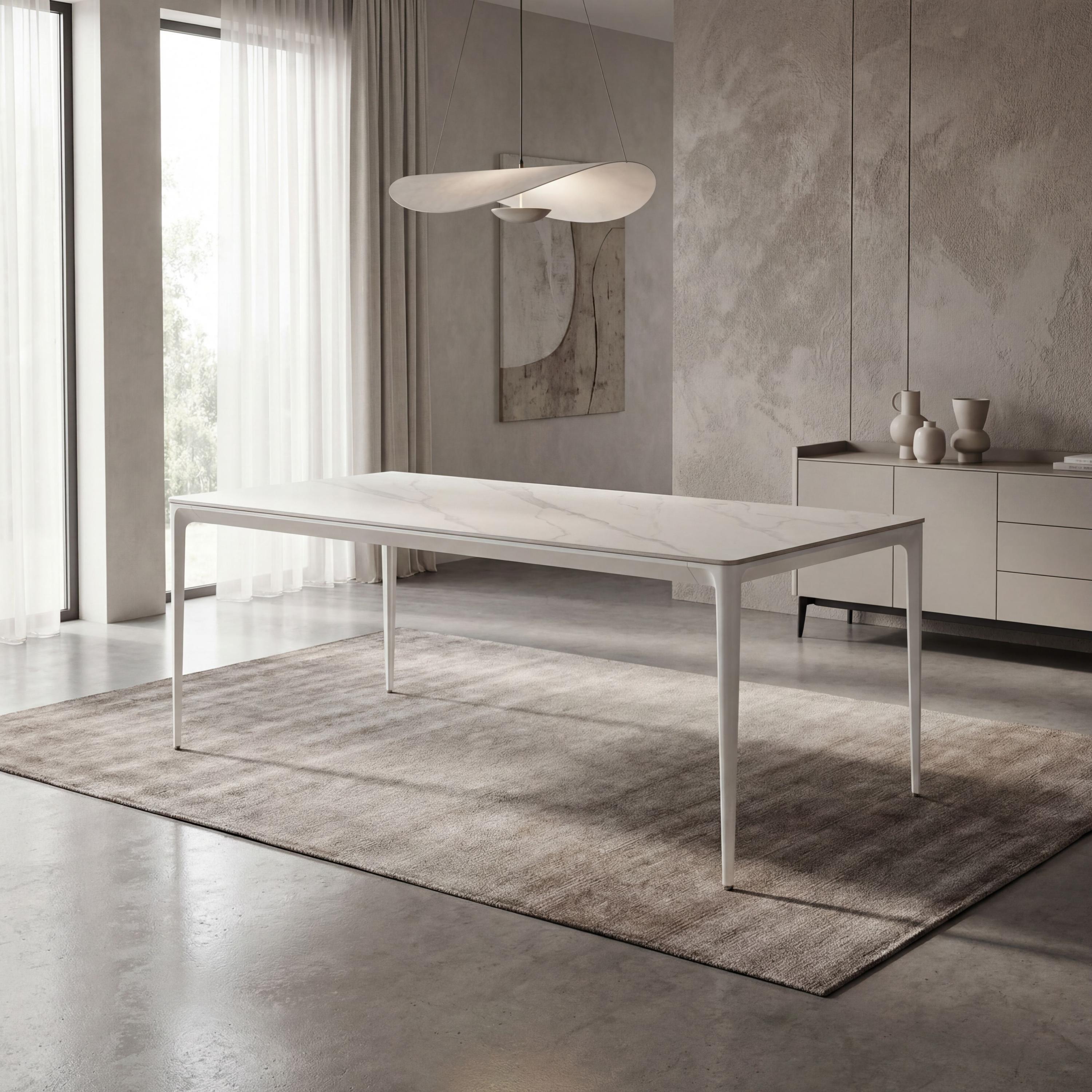 Shankar  Monarch Dining Table White - 90x75x160