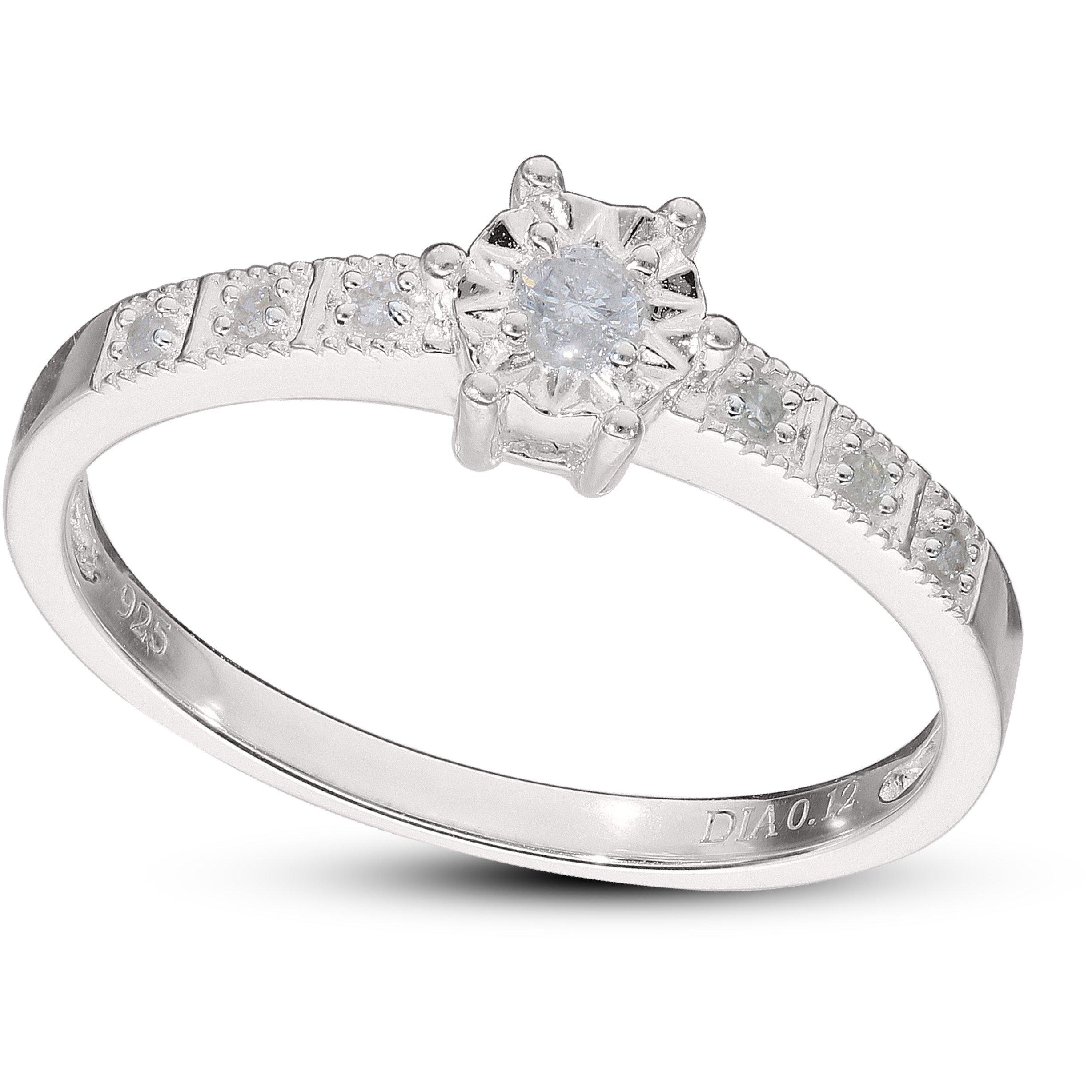 Silver - Be You - Sterling Silver 0.12ct Diamond Ring Set - 3