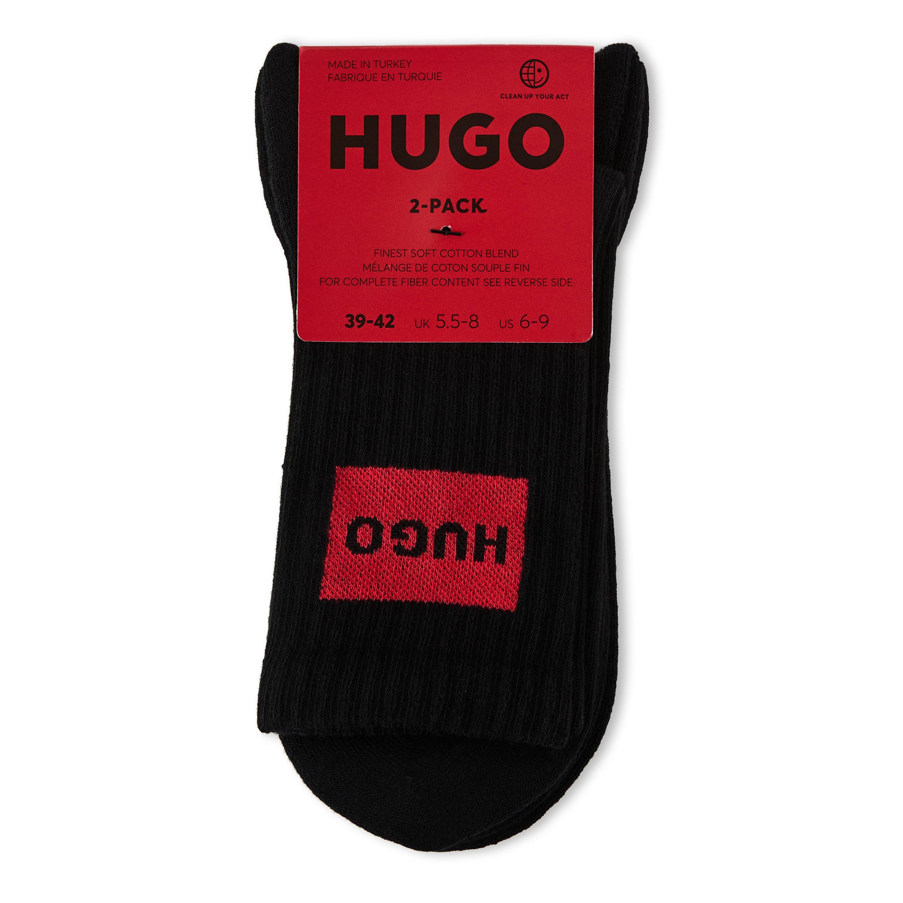 Black - Hugo - 2 Pack of Red Logo Socks - 1