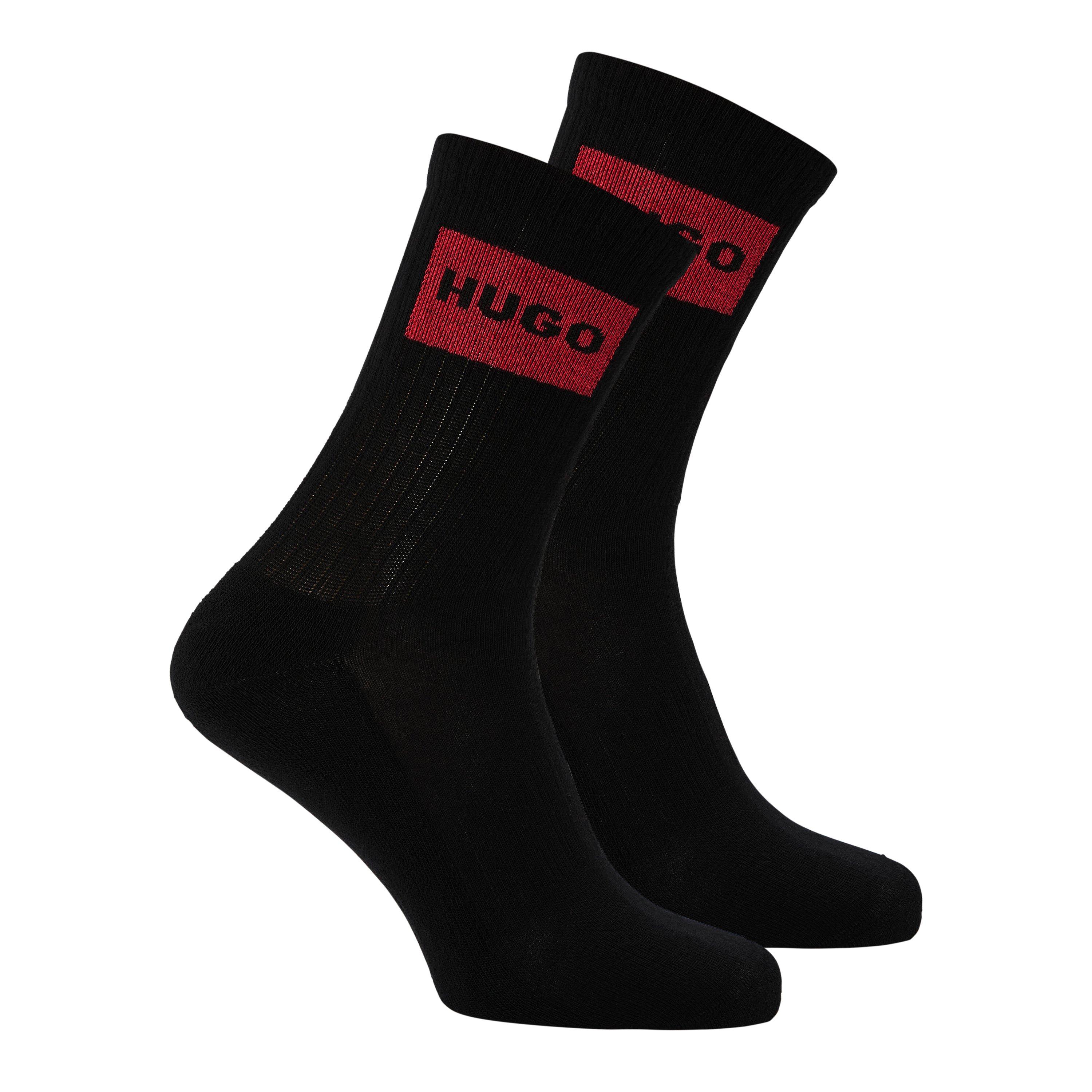 Black - Hugo - 2 Pack of Red Logo Socks - 2