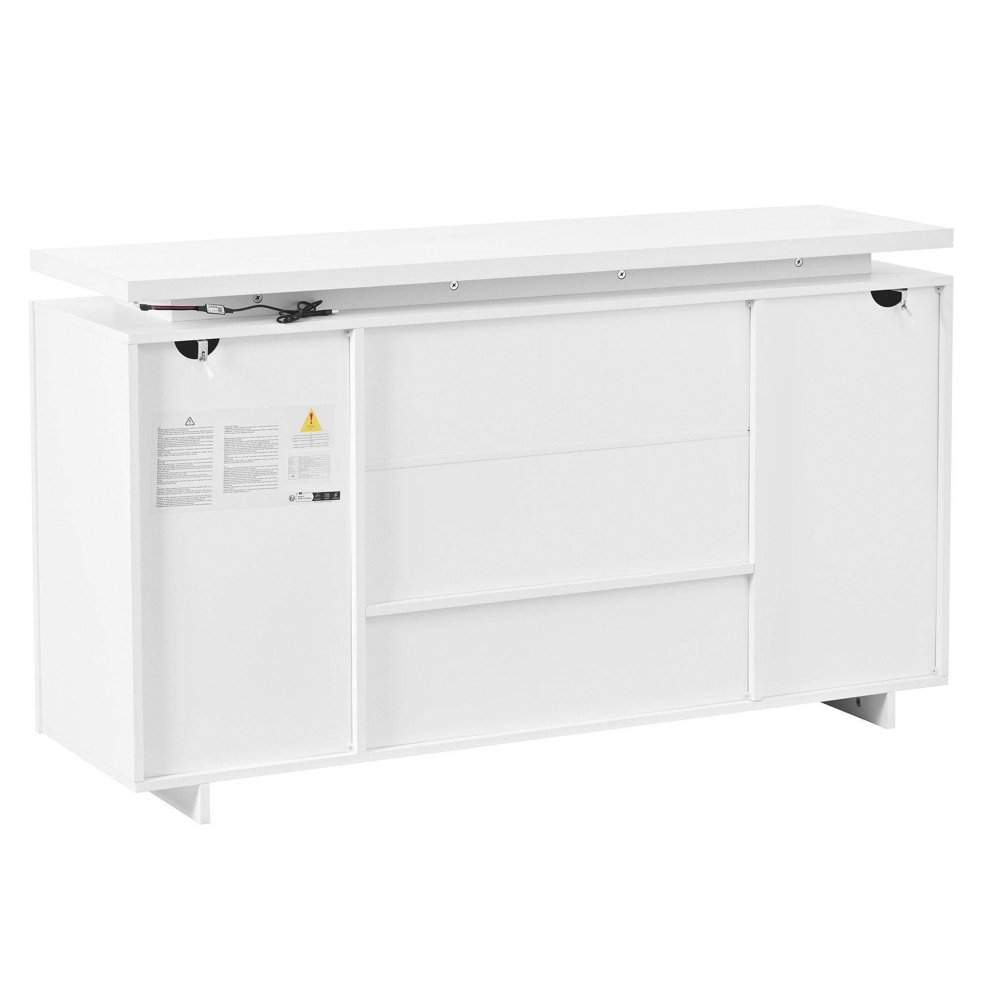 White - Urban Meuble - Modern LED Sideboard with Drawer and Doors - 11