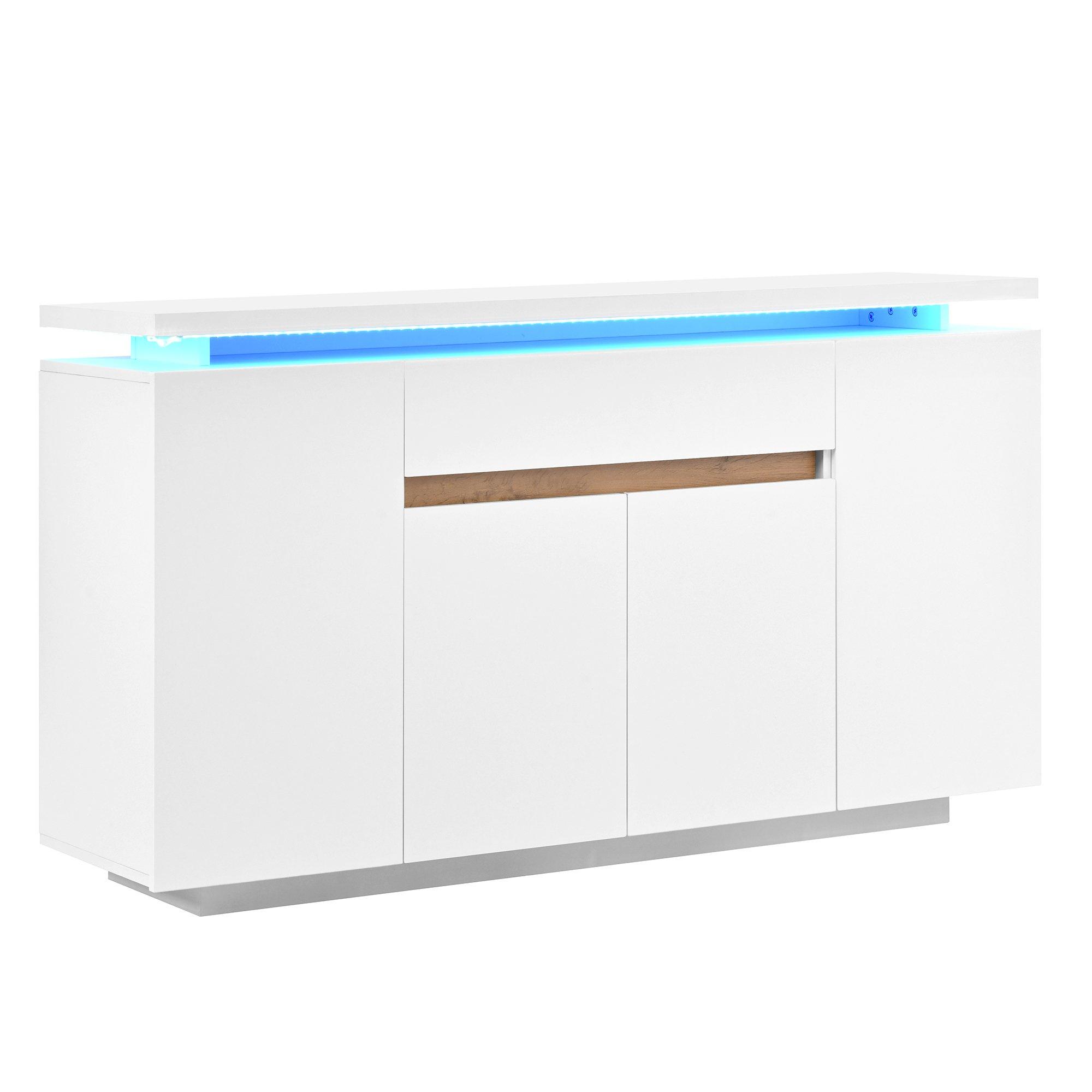 White - Urban Meuble - Modern LED Sideboard with Drawer and Doors - 8