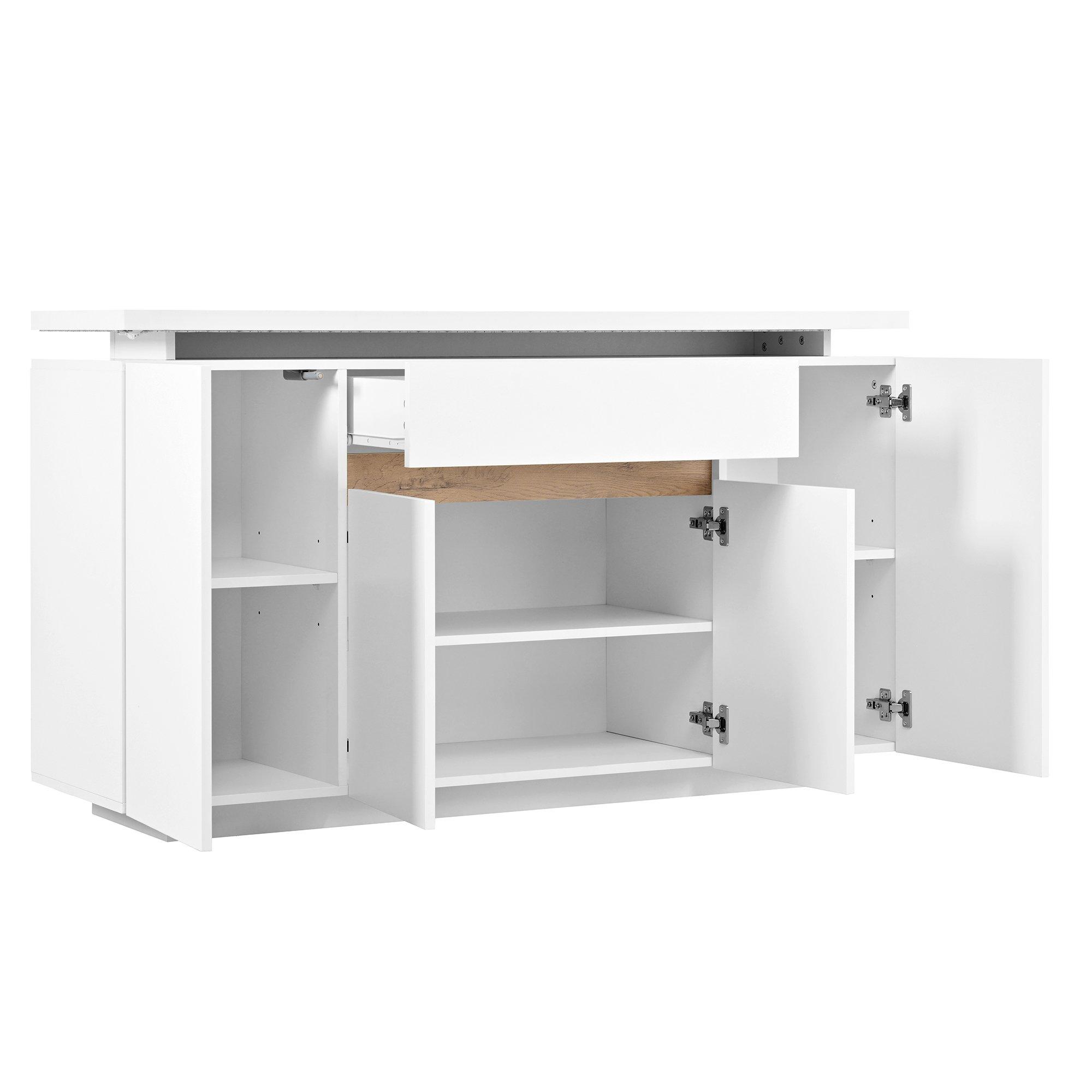 White - Urban Meuble - Modern LED Sideboard with Drawer and Doors - 10