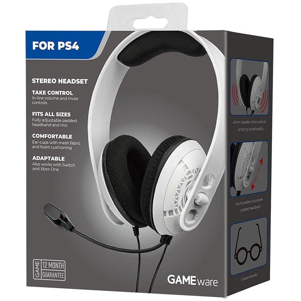 Ps4 - GAMEware - New GAMEware White PS4 Stereo Headset - 1