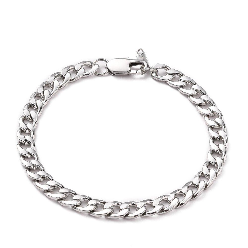 Silver - Aye Do Gifts - Mens Curb Chain Bracelet 2898-NP - 1