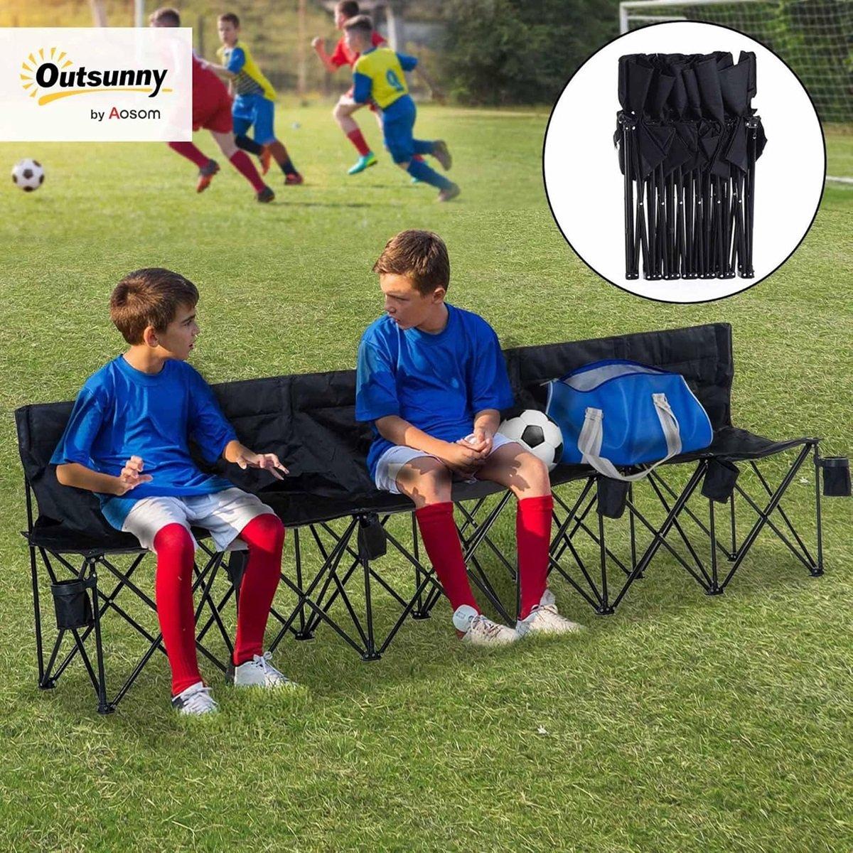Black - Outsunny - 6 Seater Folding Camping Chair with Carry Bag - 3