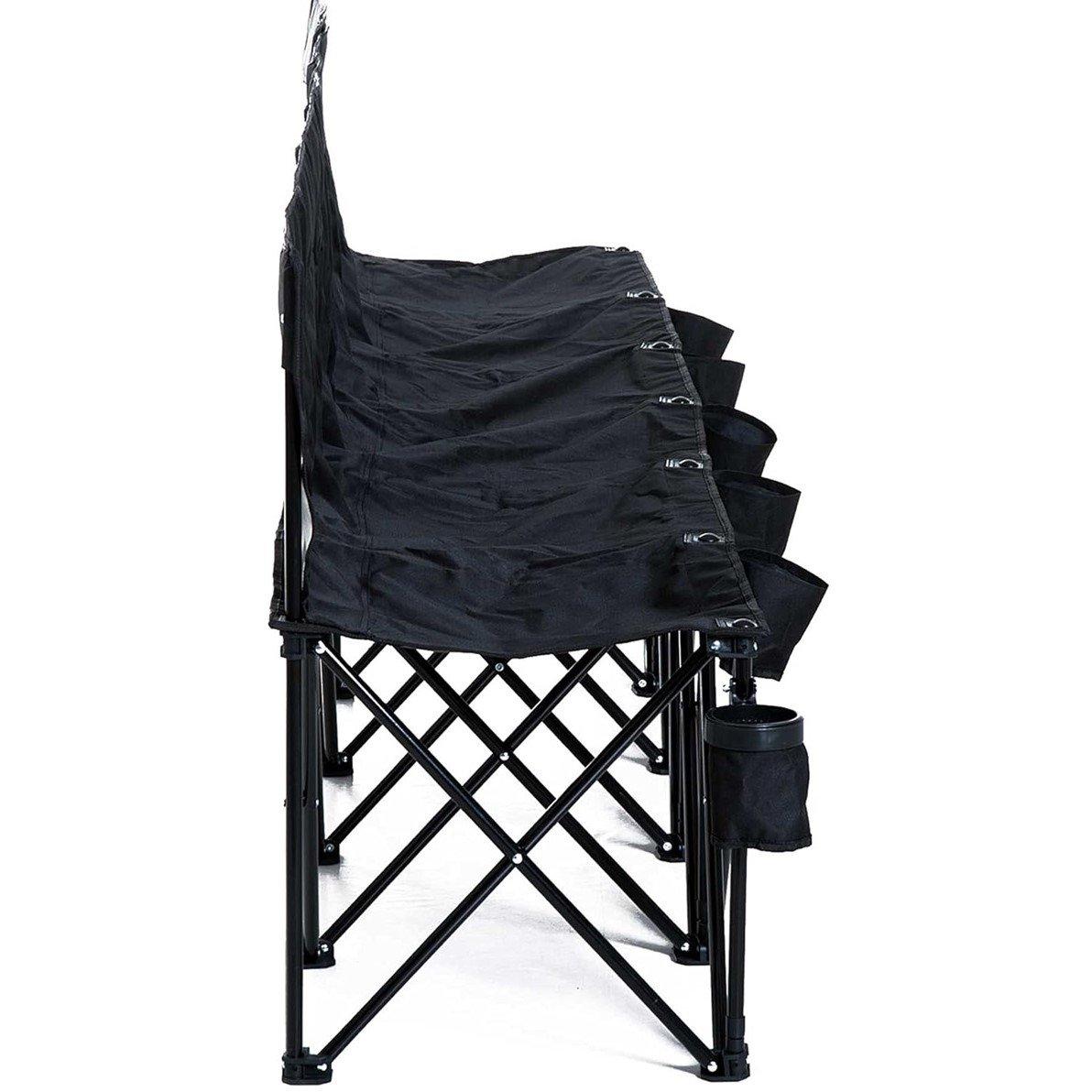 Black - Outsunny - 6 Seater Folding Camping Chair with Carry Bag - 8
