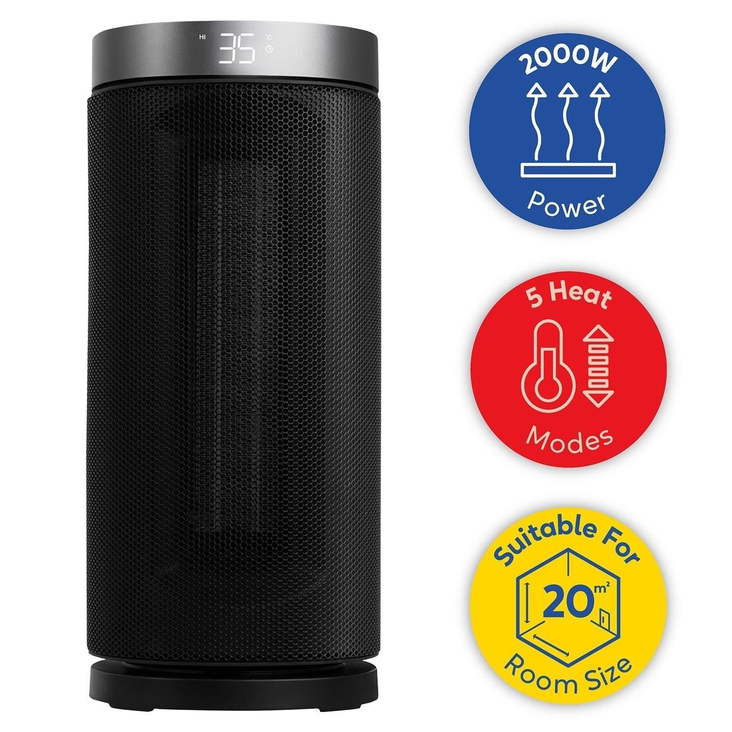 Silver / Black - Russell Hobbs - Russell Hobbs RHCTH2001S 2kW Ceramic Heater - 12