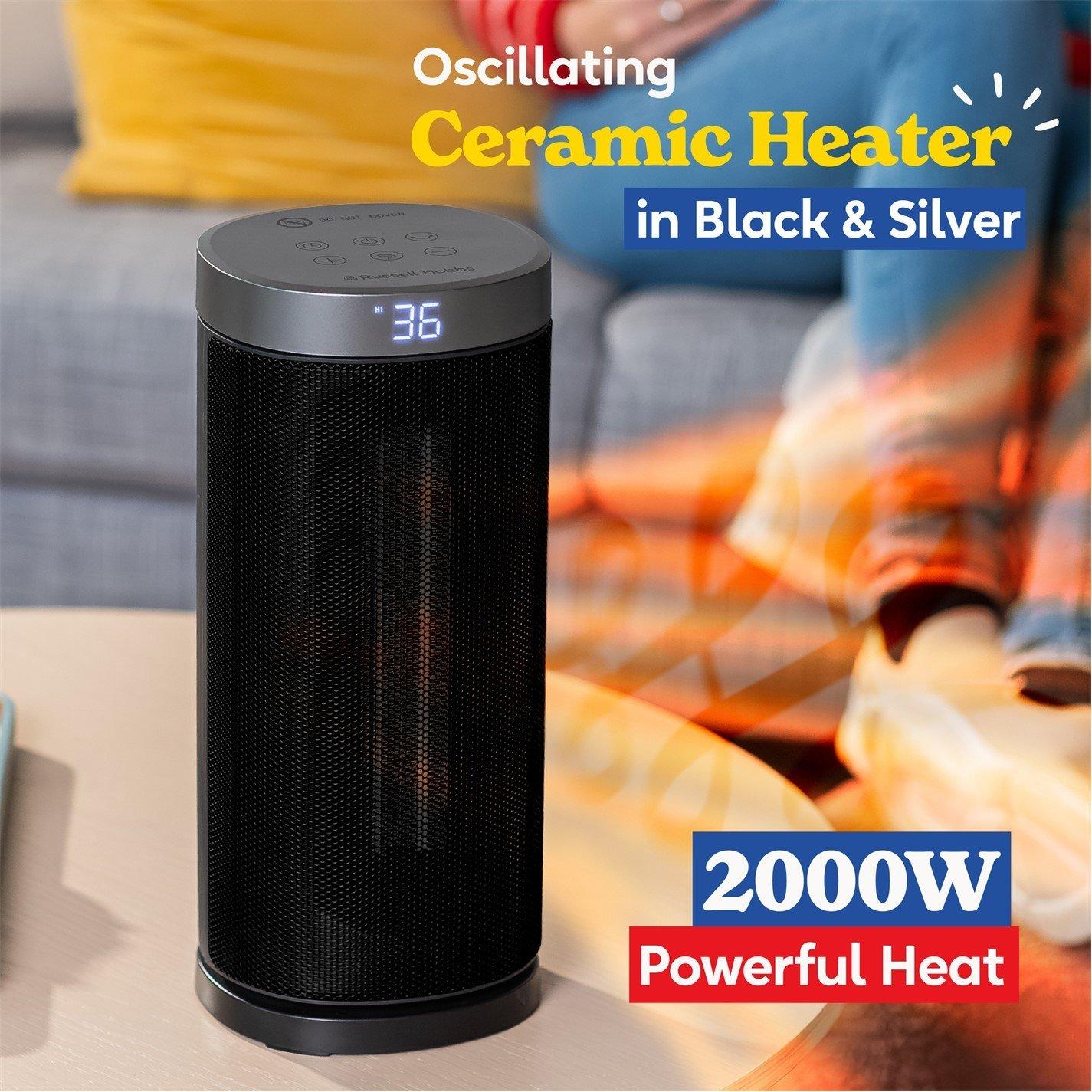 Silver / Black - Russell Hobbs - Russell Hobbs RHCTH2001S 2kW Ceramic Heater - 3