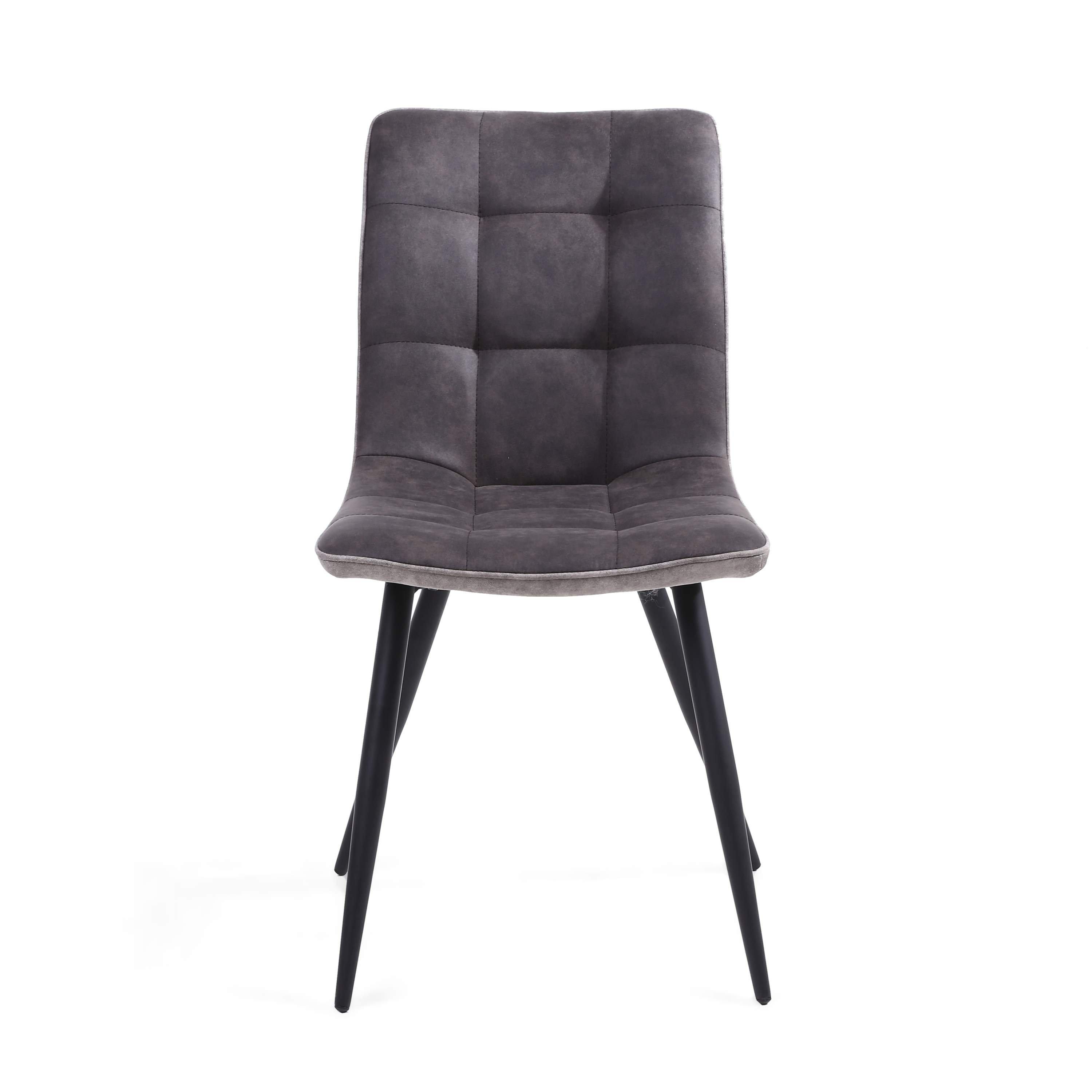 Dark Grey - Shankar - Pair of Rodeo Suede Effect Dark Grey Dining Chairs - 4