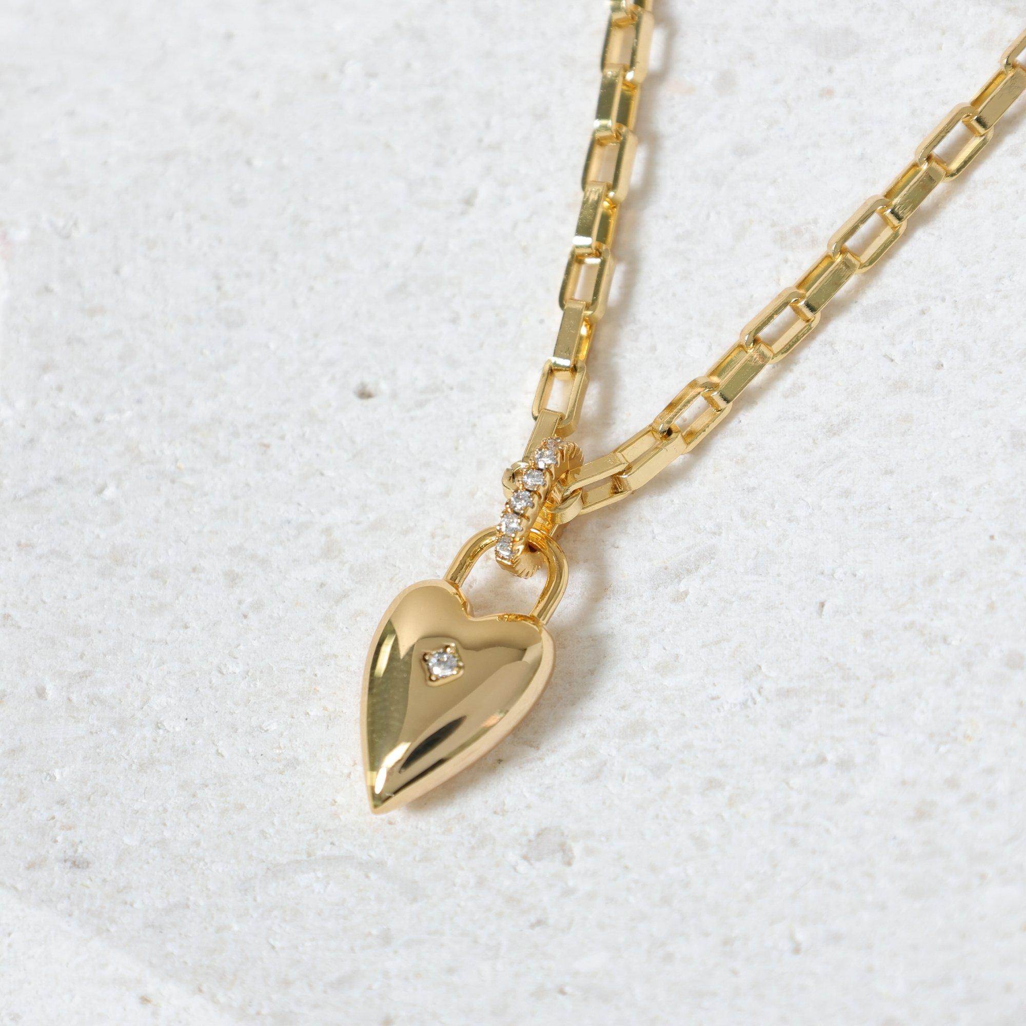 Gold - Jon Richard - 18K Gold Plated and Cubic Zirconia Heart Pendant - 3