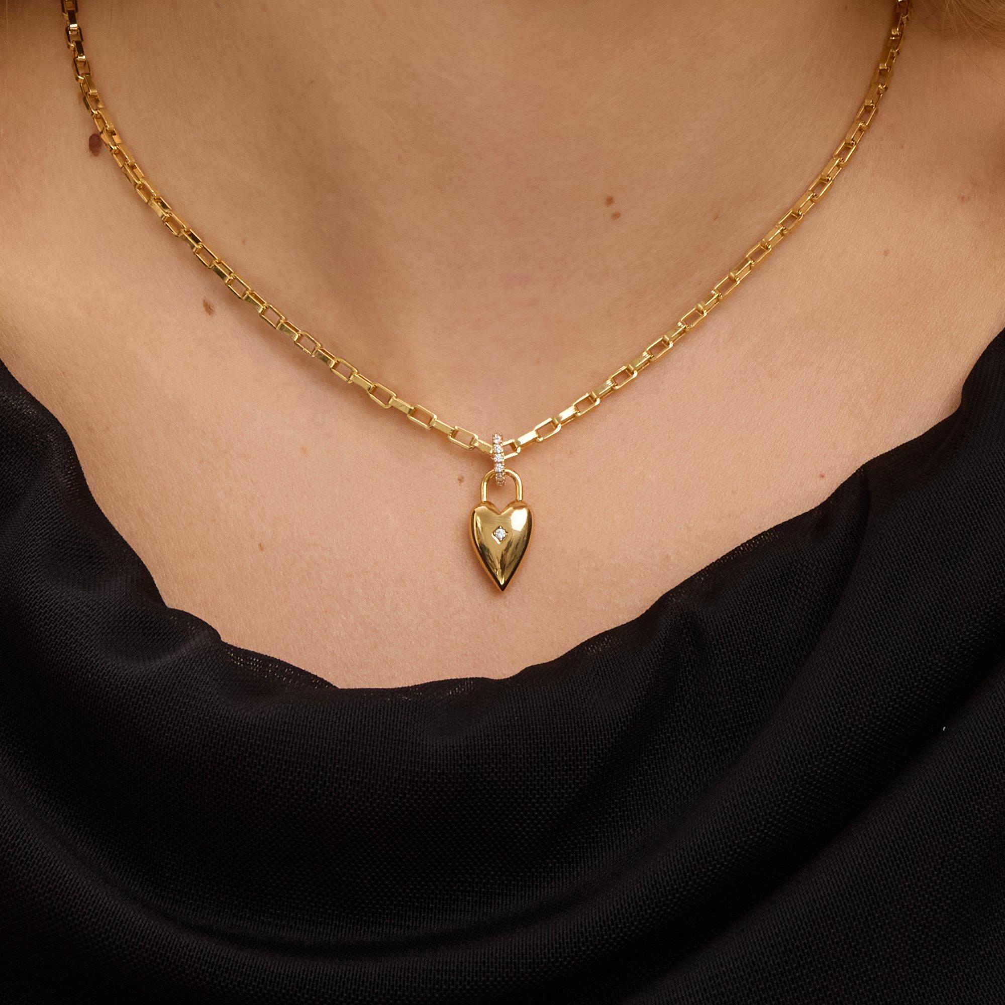 Gold - Jon Richard - 18K Gold Plated and Cubic Zirconia Heart Pendant - 4